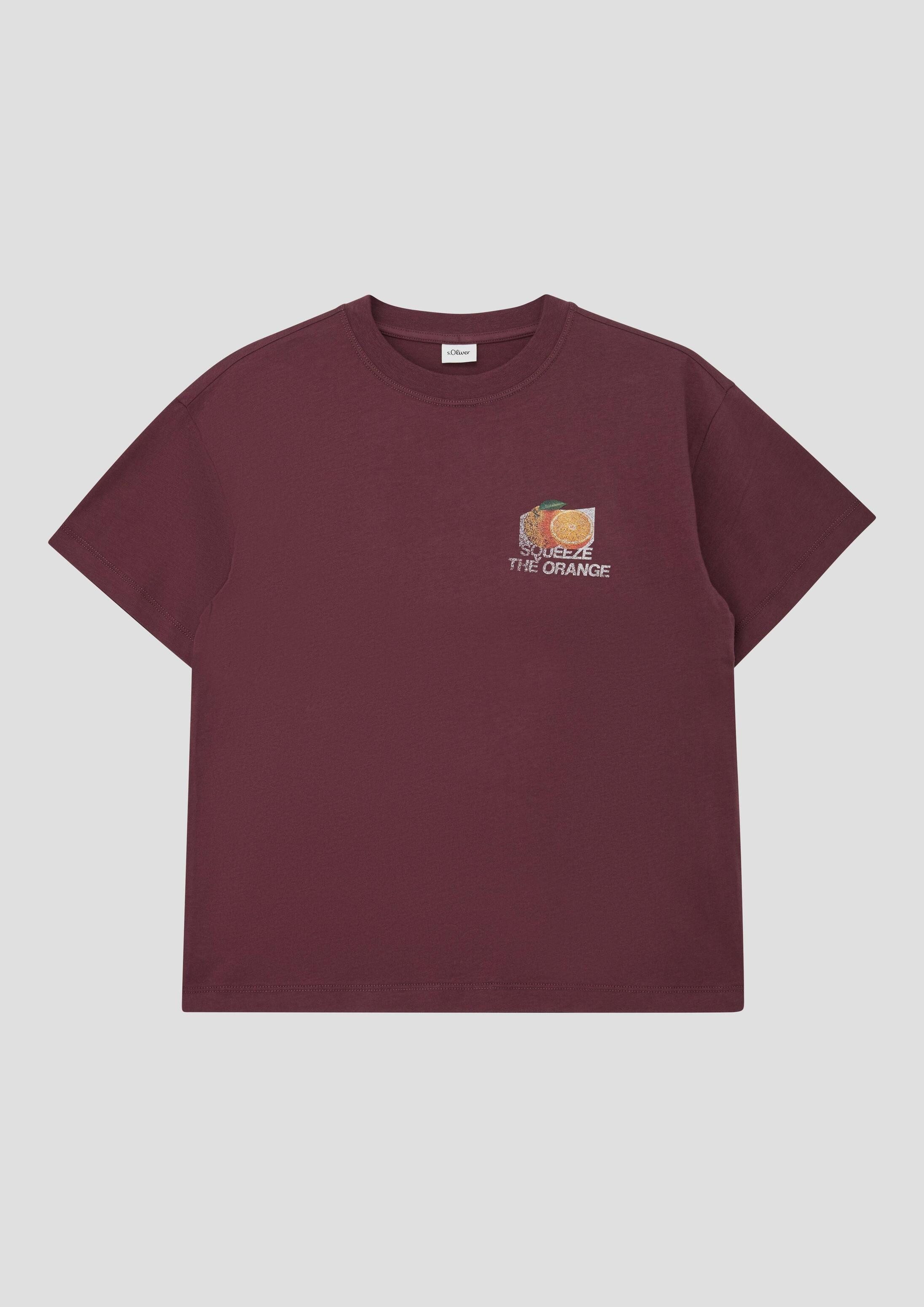 s.Oliver Kurzarmshirt T-Shirt Oversize T-Shirt mit Front- und Rückenprint
