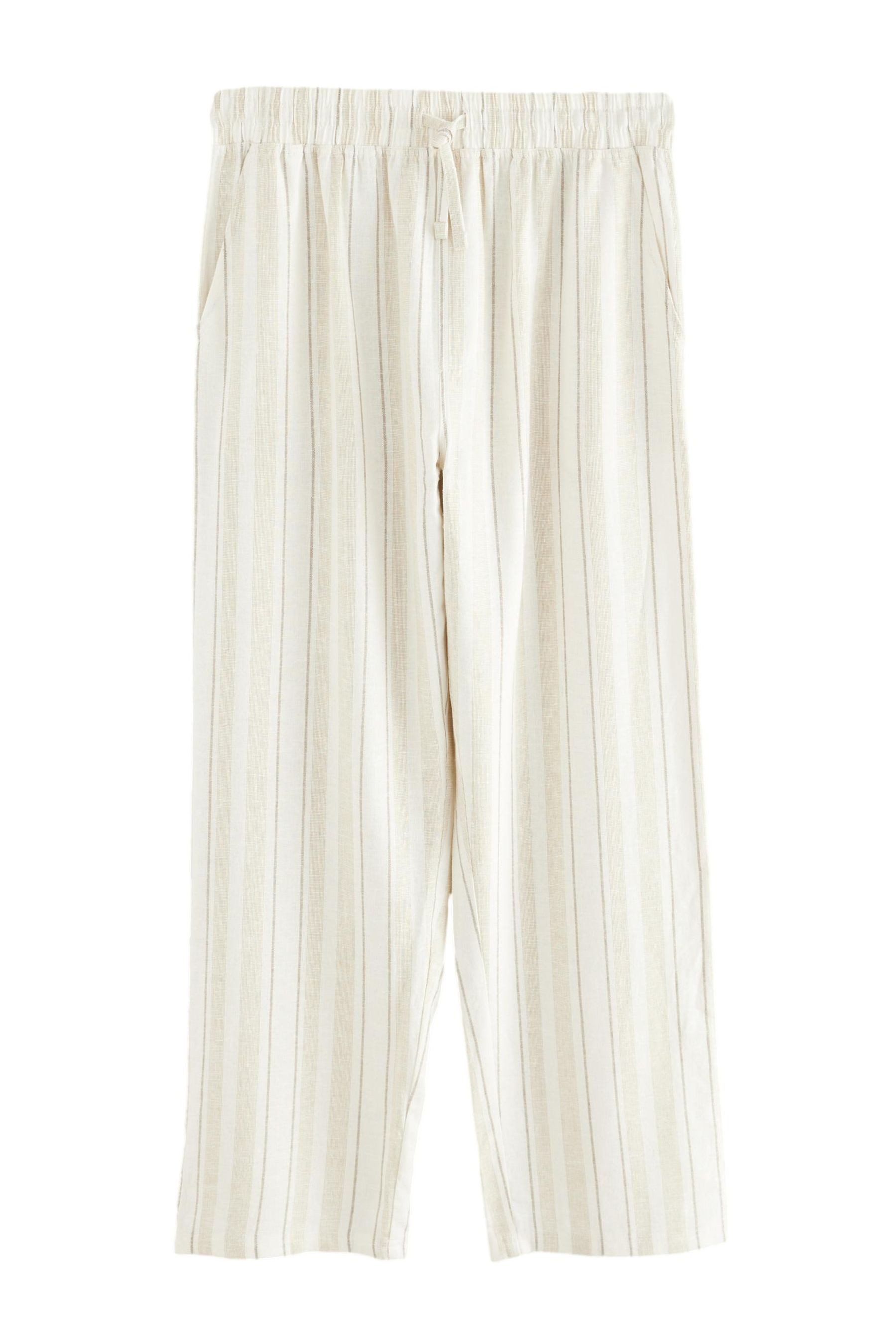 Next Pyjamahose Gestreifte Schlafanzughose aus Leinenmix-Gewebe (1-tlg) günstig online kaufen