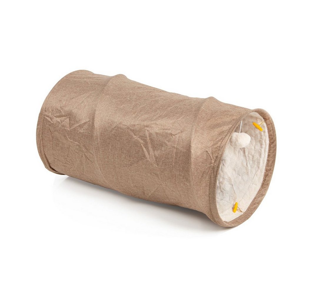 Canadian Cat Company Tiertunnel Katzentunnel mit Kuschelfell, variable Form, integriertes Katzenspielzeug