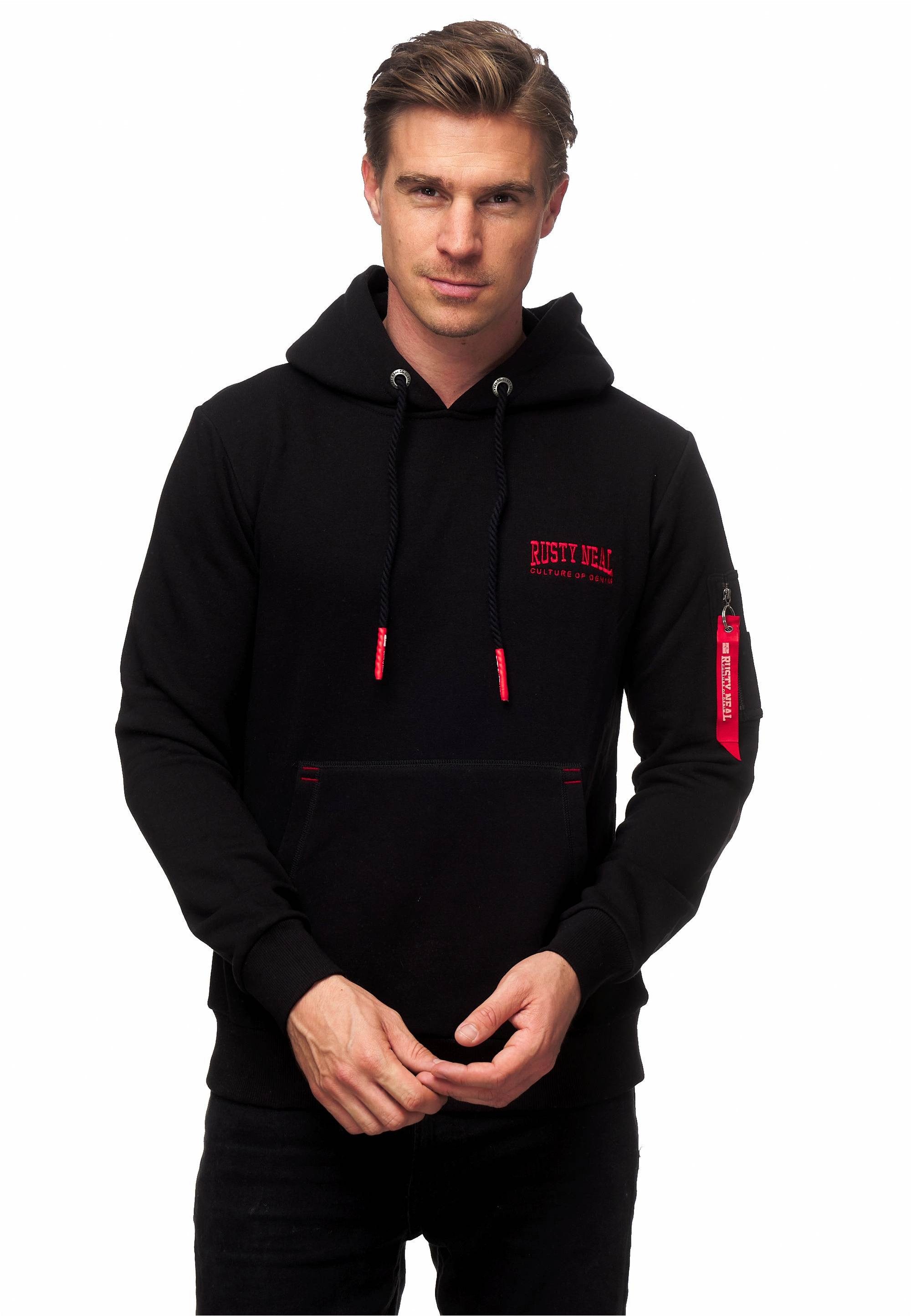 Rusty Neal Kapuzensweatshirt mit stylischer Ärmeltasche