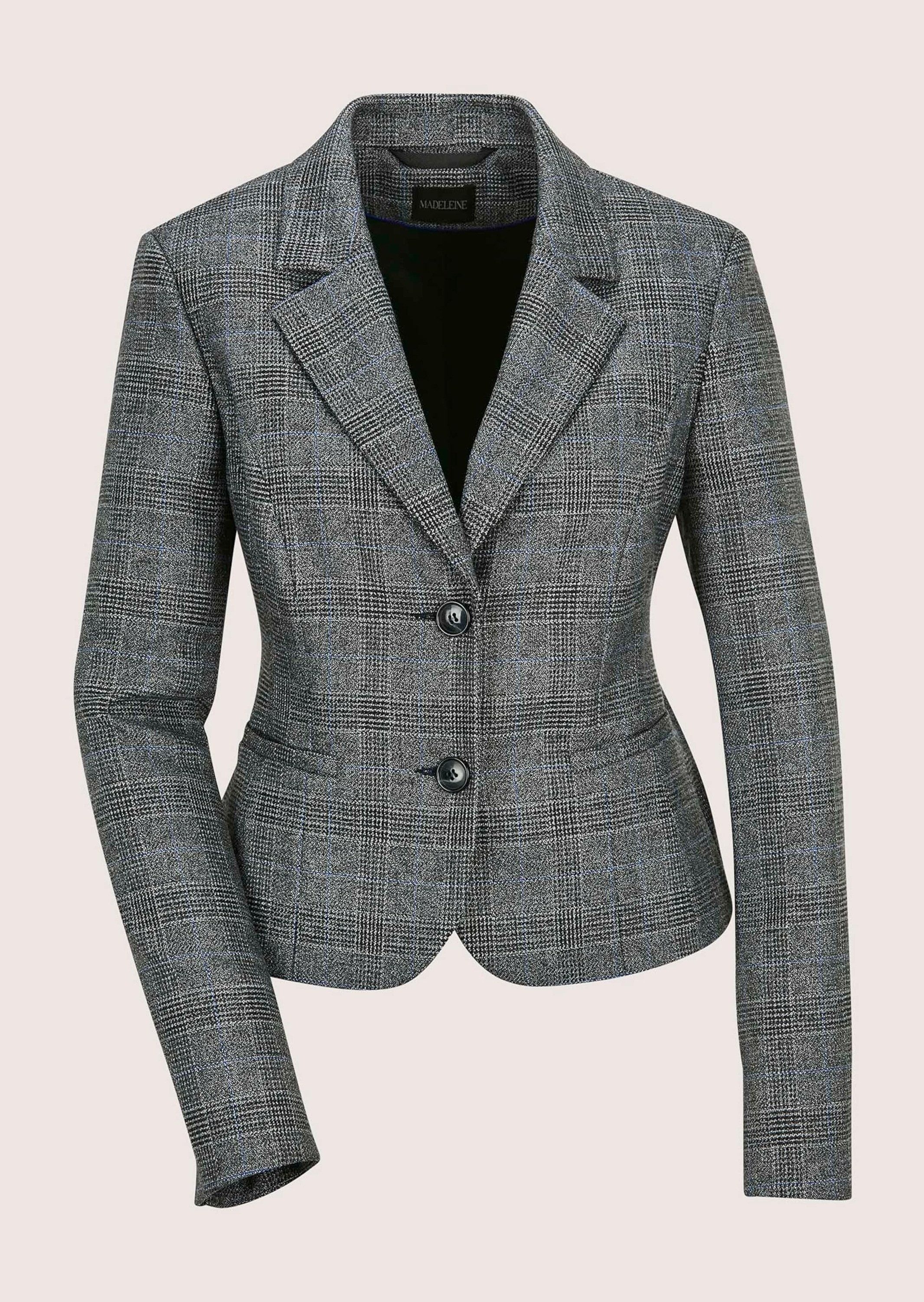 MADELEINE Kurzblazer Glencheckblazer mit Stretchkomfort Gefütterte Businessjacke mit Karo-Muster, Reverskragen – Bild 5 von 5