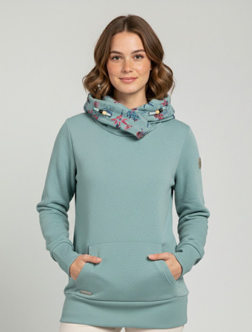 Ragwear Sweatshirt ANGELLIKA FLOWERS O mit asymmetrischem Schalkragen günstig online kaufen