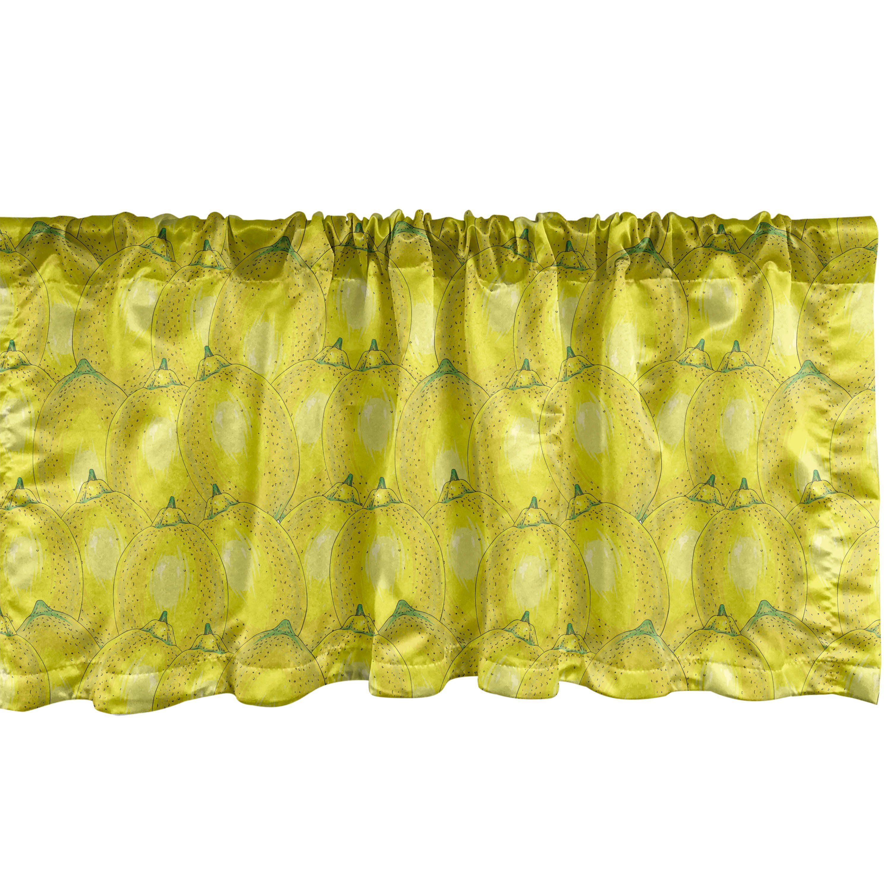 Scheibengardine Vorhang Volant für Küche Schlafzimmer Dekor mit Stangentasche, Abakuhaus, Microfaser, Zitronen Reife Zitrus Vivid Zeichnung