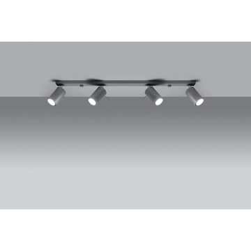etc-shop LED Deckenspot, Leuchtmittel nicht inklusive, Deckenleuchte Deckenlampe Stahl Grau verstellbare Spots L80 cm