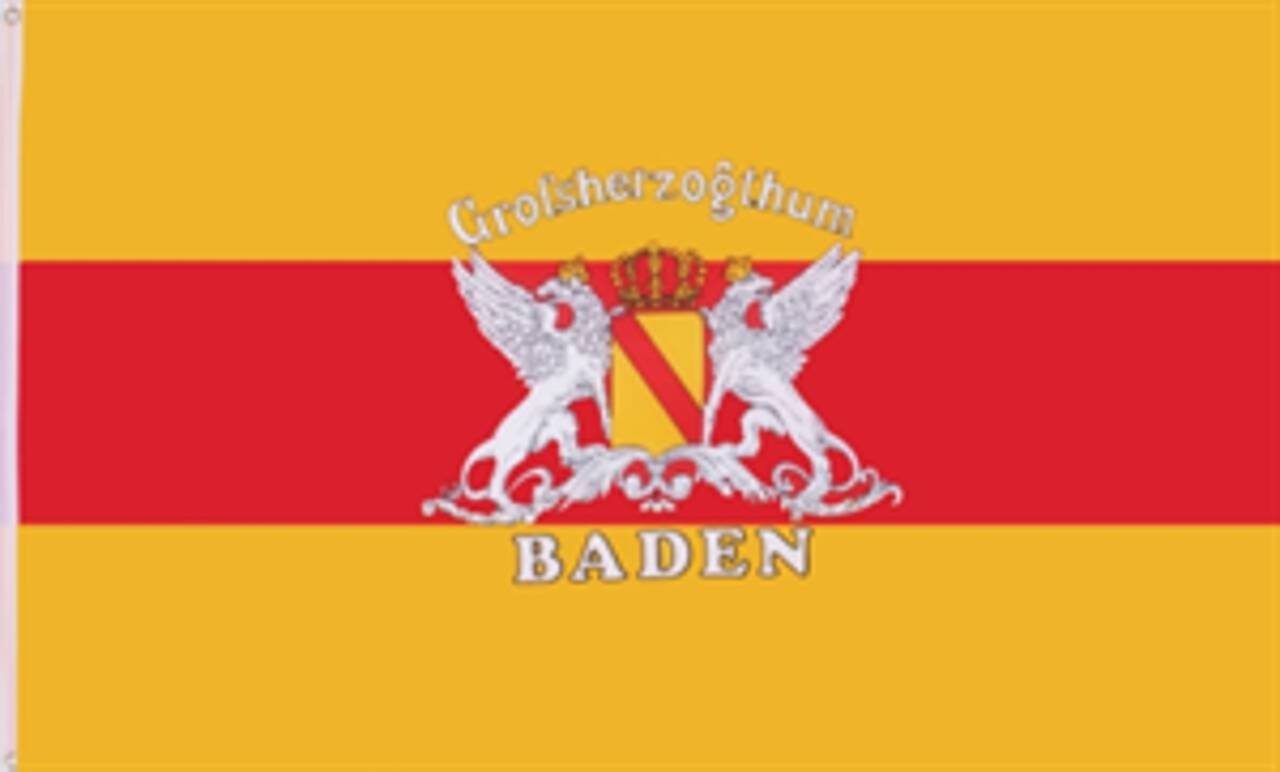 flaggenmeer Flagge Baden mit Wappen und Schriftzug 80 g/m²