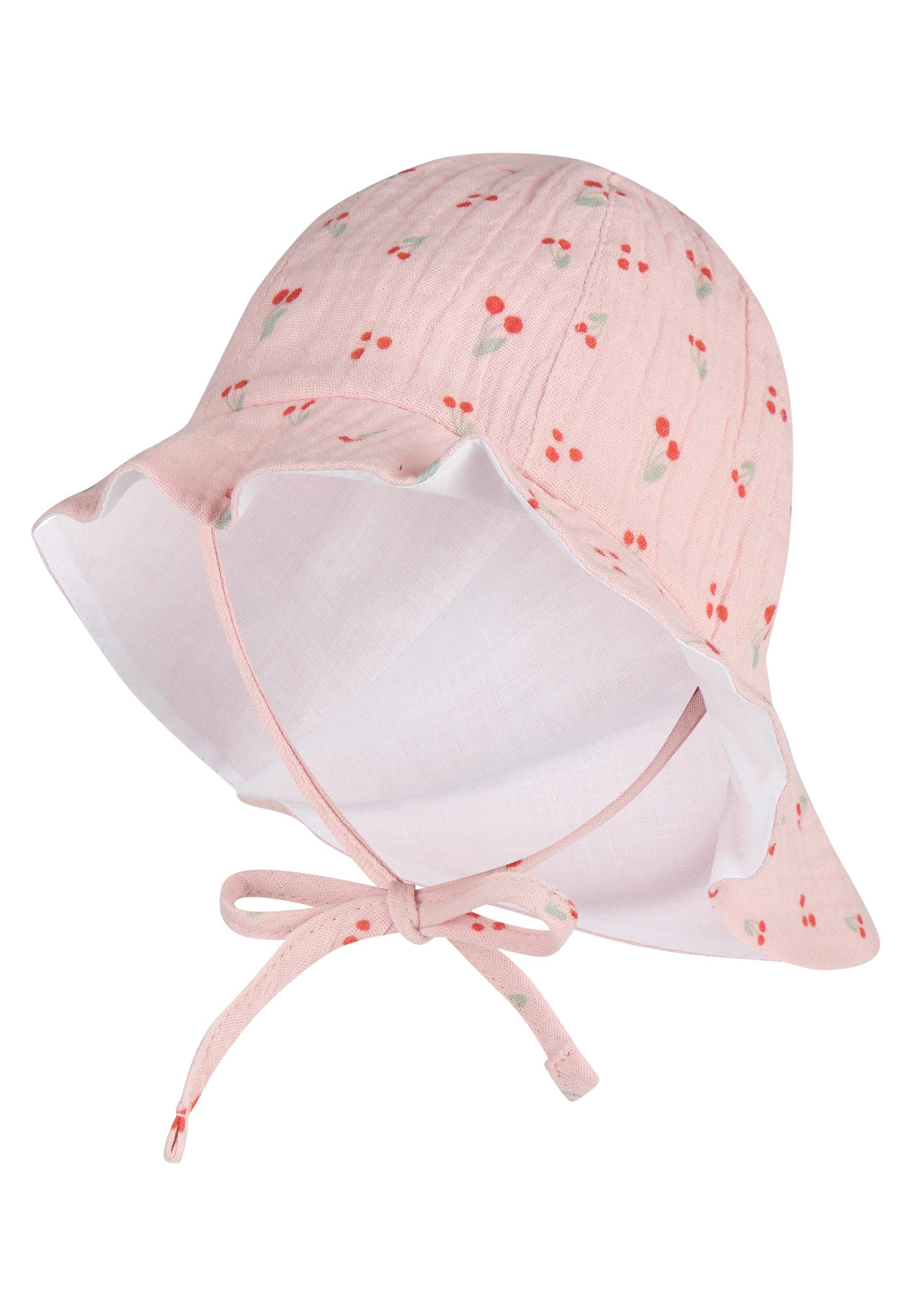 Sterntaler® Sonnenhut Sonnenhut Kirschen (1-St) Bio-Musselin-Sonnenhut mit Kirschen, Größenband, Band, Schutz