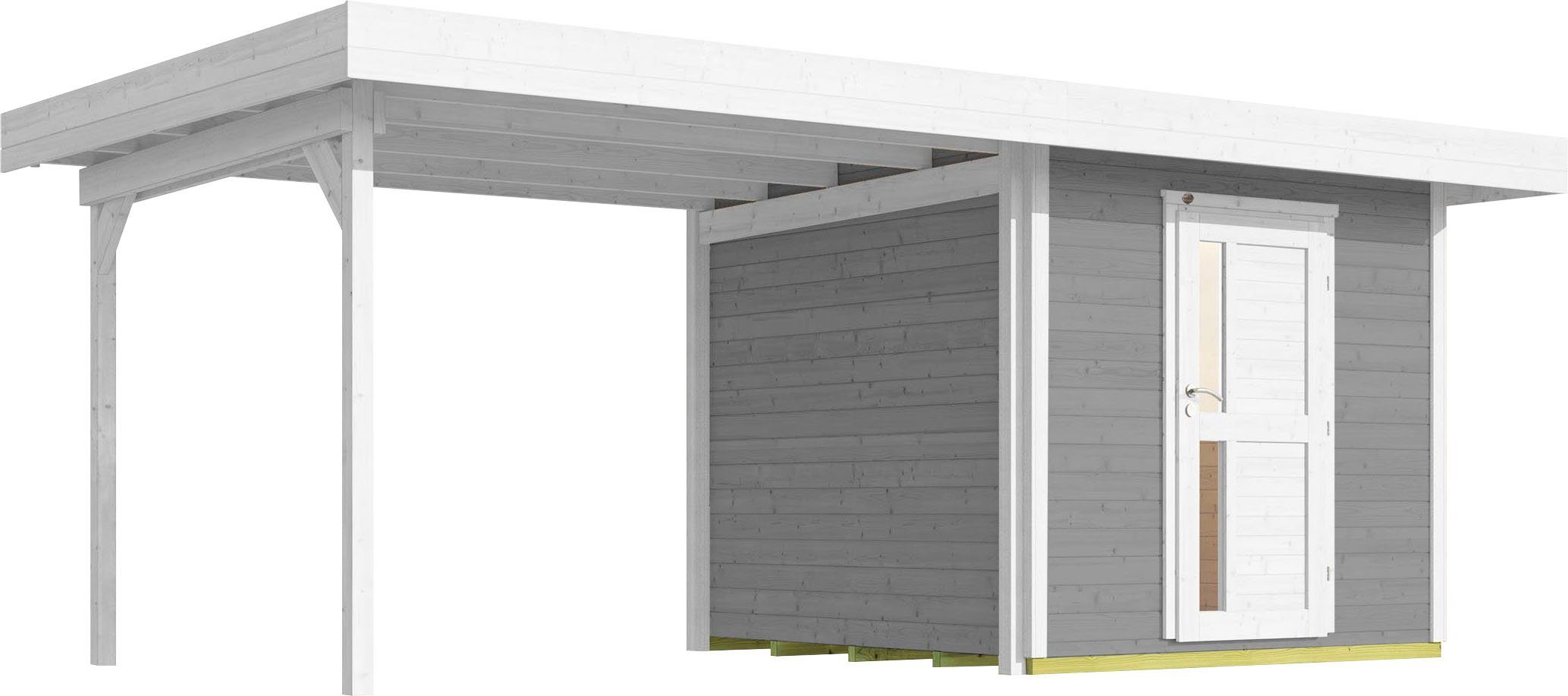 BxT: mit B, 172 cm, Anbaudach Gartenhaus (Set), weka Designhaus 575x375