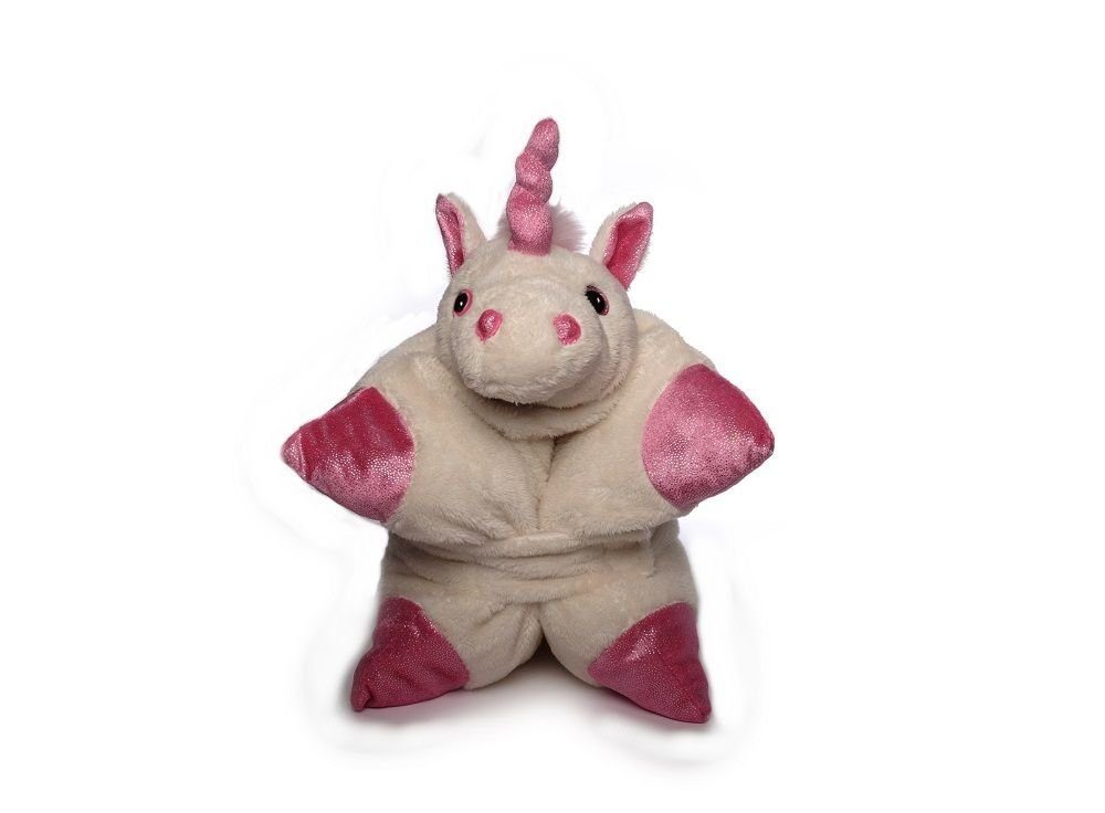 inware Kuscheltier 2 in 1 Klettkissen, Einhorn Klettkissen