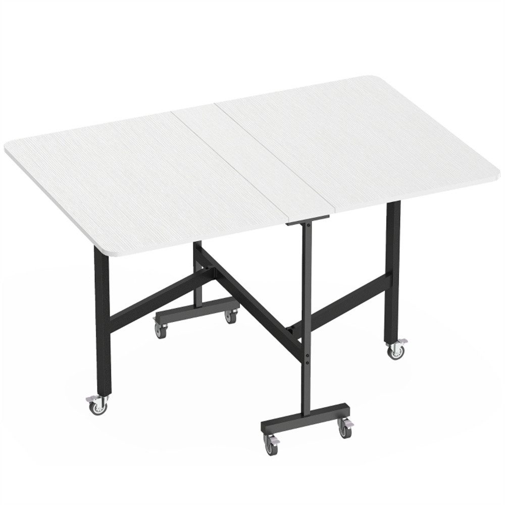 BBWL Klapptisch mit Rollen, ausziehbarer Küchentisch für 4–6 Personen (platzsparend, Stahlbeine, 120 x 80 x 73 cm), Klappbarer Esstisch
