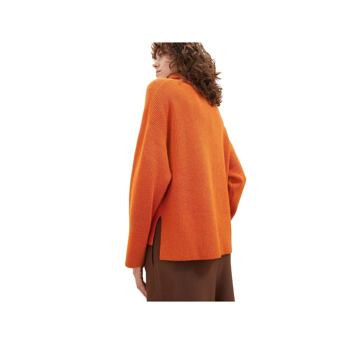 Longpullover Rundhalspullover für Damen in gold