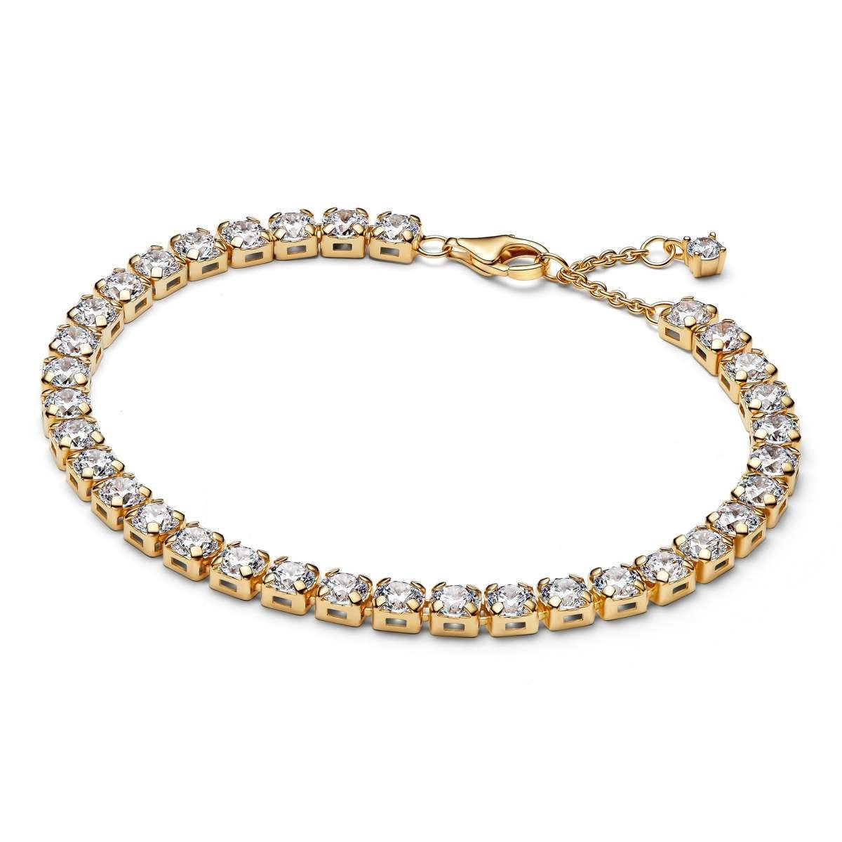Pandora Tennisarmband 563539C01, für Damen Goldfarben Zirkonia