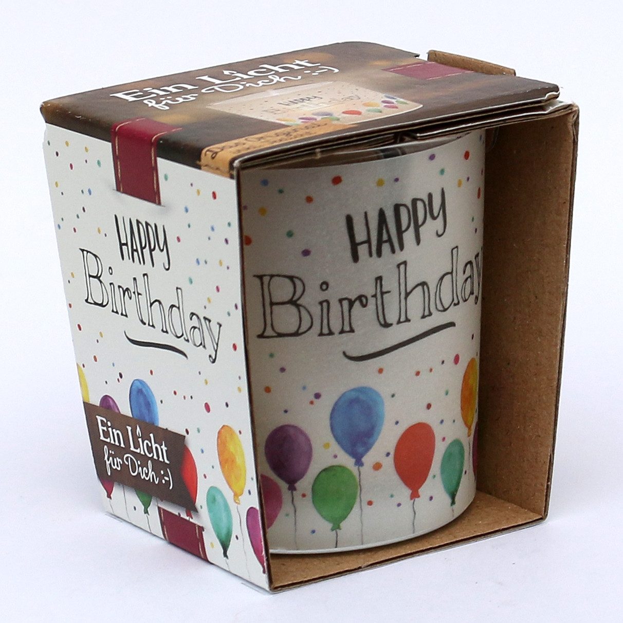 Dekohelden24 Windlicht Windlichtglas, Motiv Happy Birthday günstig online kaufen