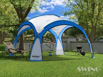 Swing&Harmonie Faltpavillon LED Event Pavillon XXL DomeShelter 450cm, inkl. Solarmodul Designer Gartenzelt mit Beleuchtung Camping Partyzelt