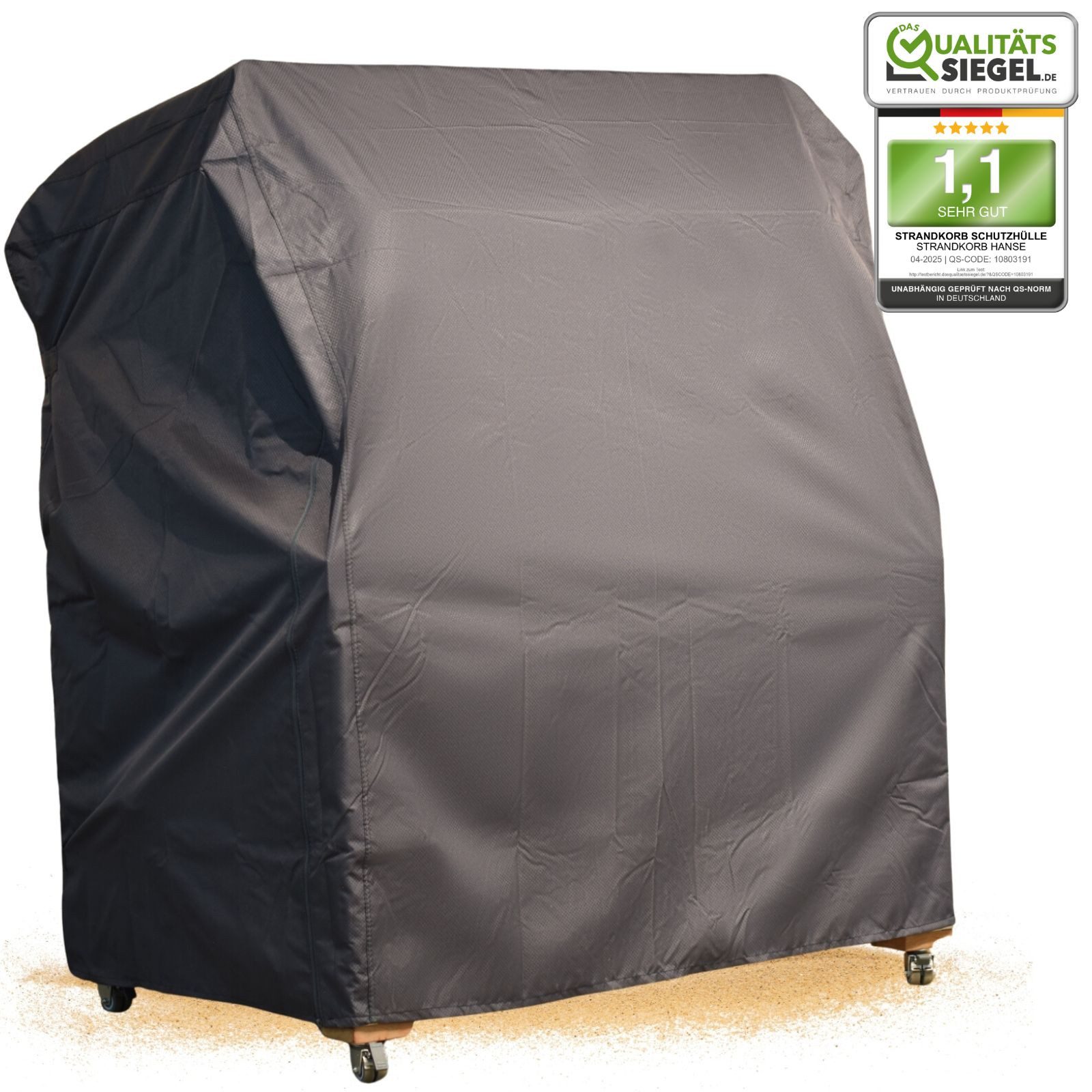 Strandkorb Hanse Strandkorb-Schutzhülle Strandkorb Schutzhülle Ripstop 600D Atmungsaktiv (TPU) PARENT (1-St., Premium Strandkorb Schutzülle), Klettverschluss, Atmungsaktiv, wetterfest, UV-beständig, wasserfest