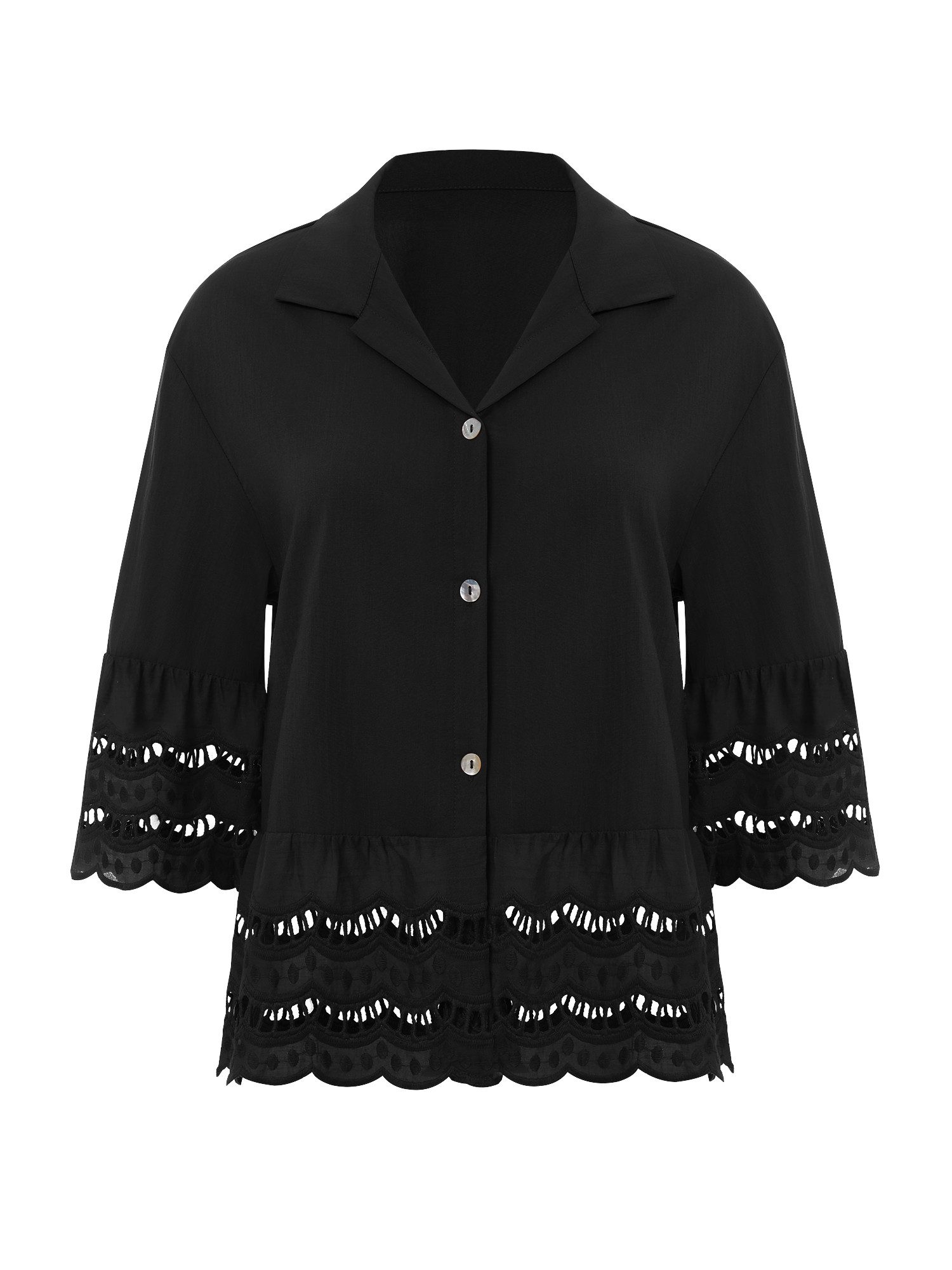 Imily Bela Blusenshirt Damen Button Down Hemden mit 3/4-Glockenärmeln (Pack günstig online kaufen