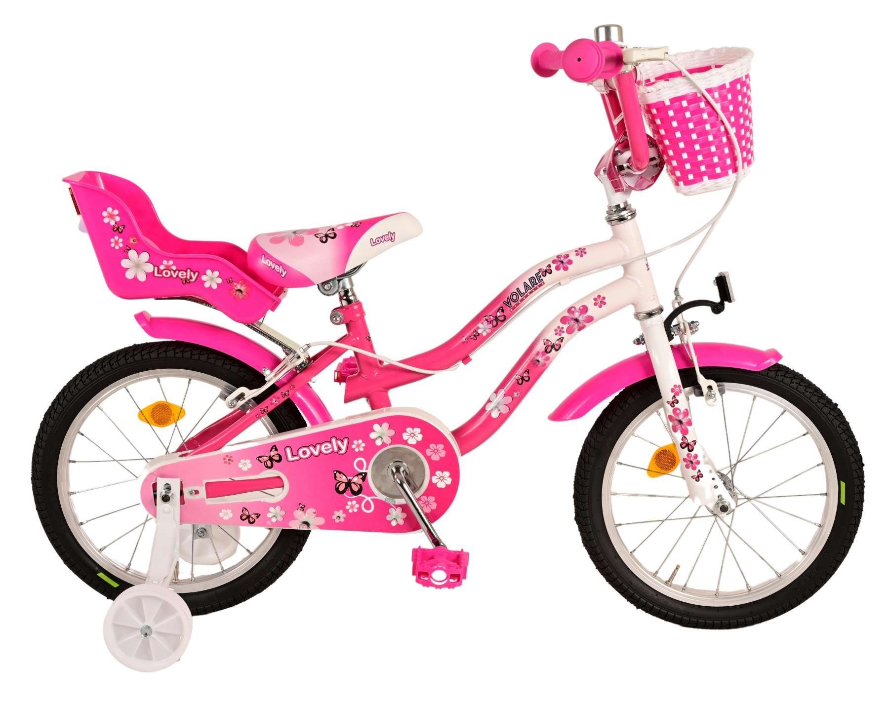 (Mädchen Sicherheitsgriffe), Gang, mit TPFSports Volare Zoll Handbremsen, mit Mädchen Fahrrad Kinderfahrrad 1 Kinderrad Kinder 16 Stützräder Laufrad Rutschfeste Fahrrad 2 Lovely -