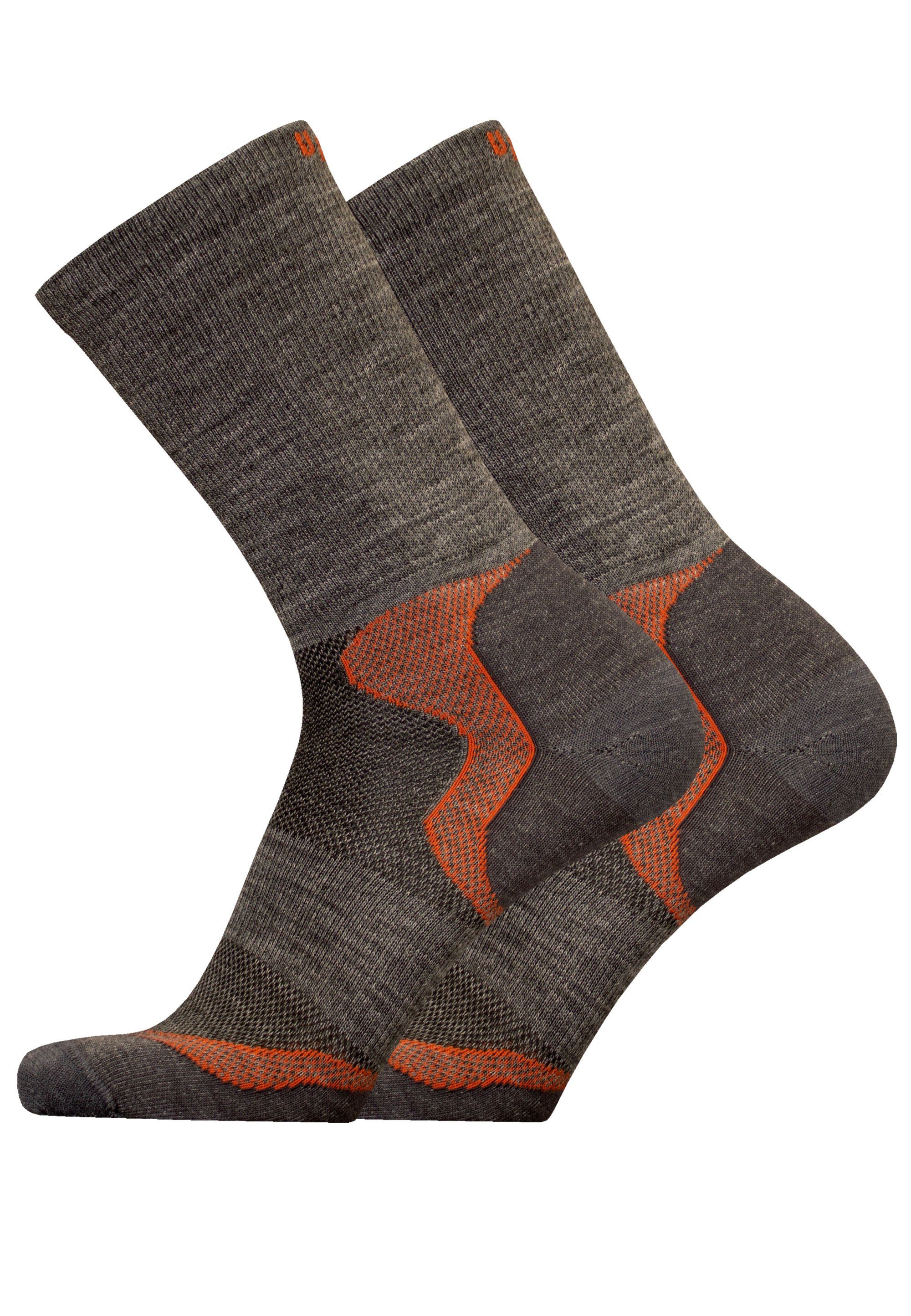 UphillSport Socken MALLA (2-Paar) mit atmungsaktiver Funktion grau-meliert