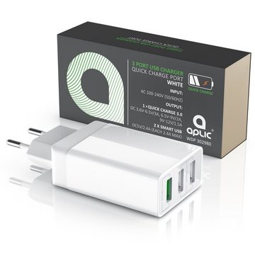 Aplic USB-Ladegerät (3000 mA, 3-Port Netzteil, Quick Charge 3.0, 2x USB Port + 1x QC 3.0 Port)