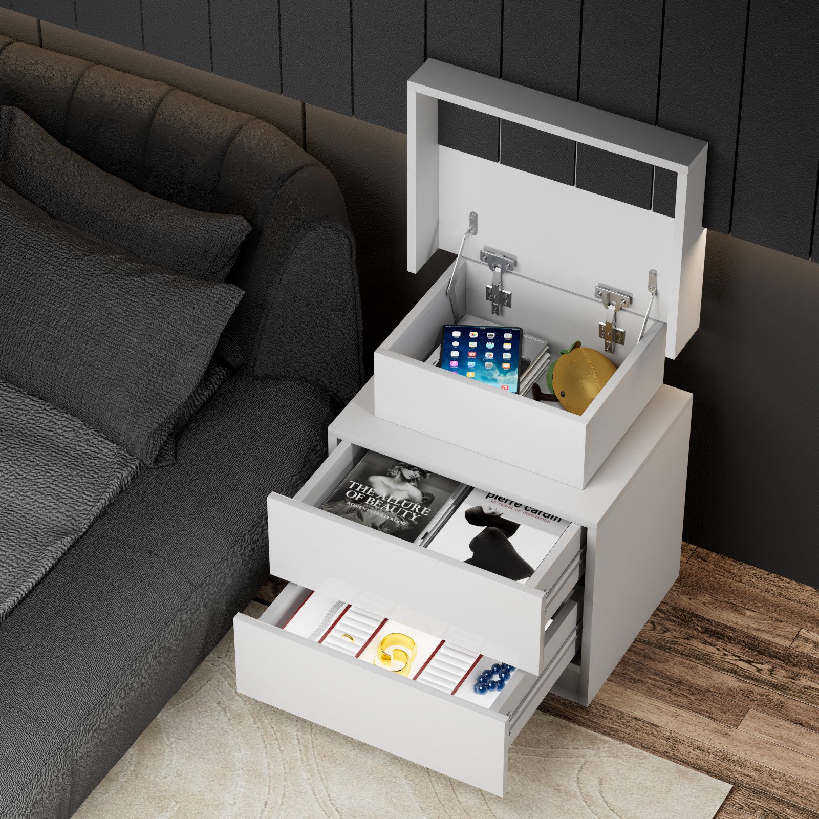 JEOBEST Nachttisch Beistelltisch, Nachtschrank Schlafzimmer, Sofatisch günstig online kaufen
