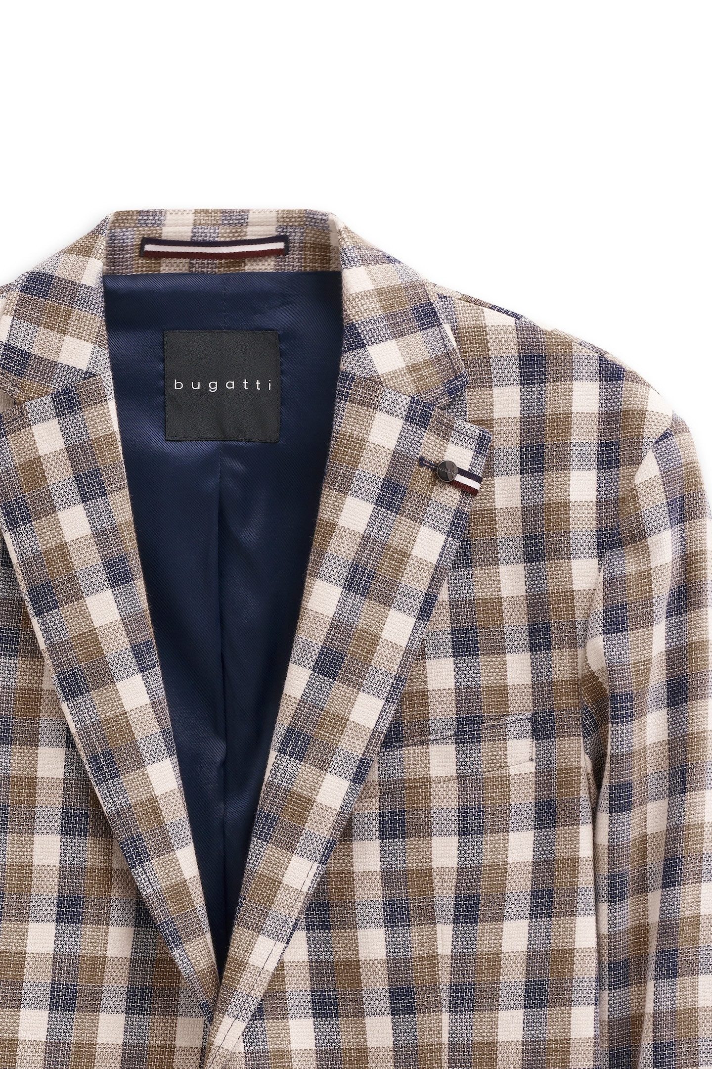 bugatti Sakko Modern Fit kariert mit Stretch-Futter