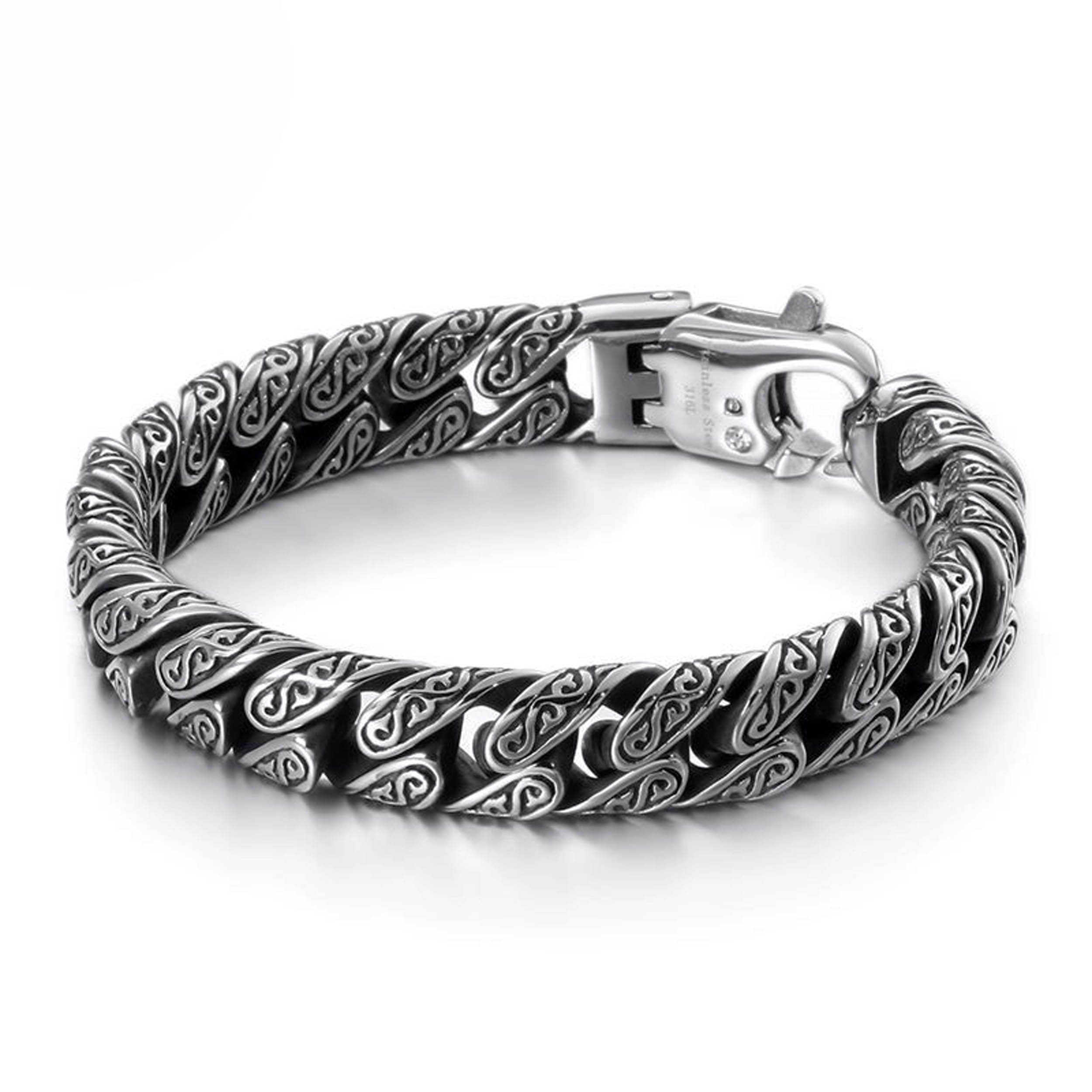 UNIQAL.de Edelstahlarmband Panzerarmband Herren "CUBAN" Edelstahlarmband, (Edelstahl, Casual Style, Biker, handgefertigt in Germany)