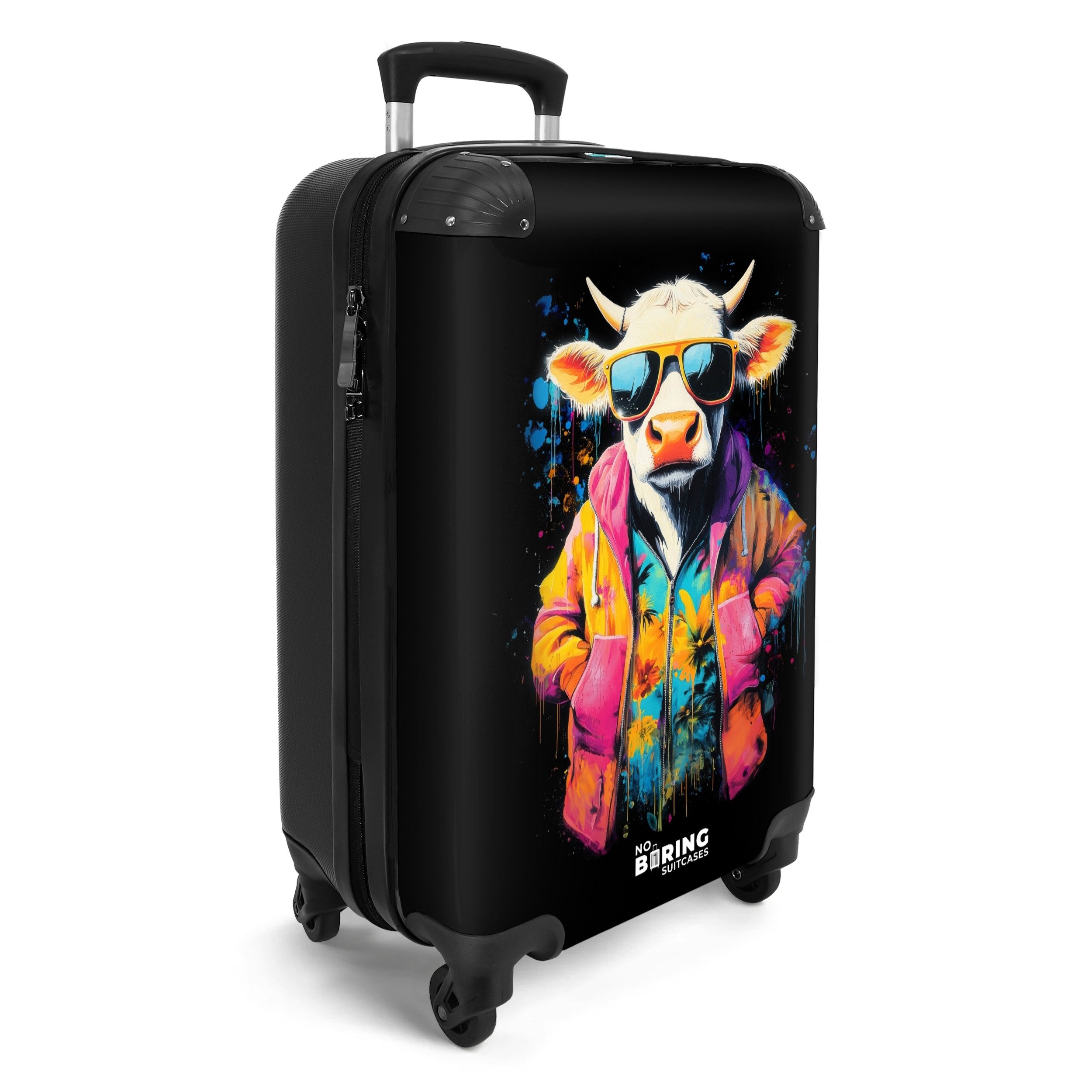 NoBoringSuitcases.com© Hartschalen-Trolley Stier mit Mantel und günstig online kaufen
