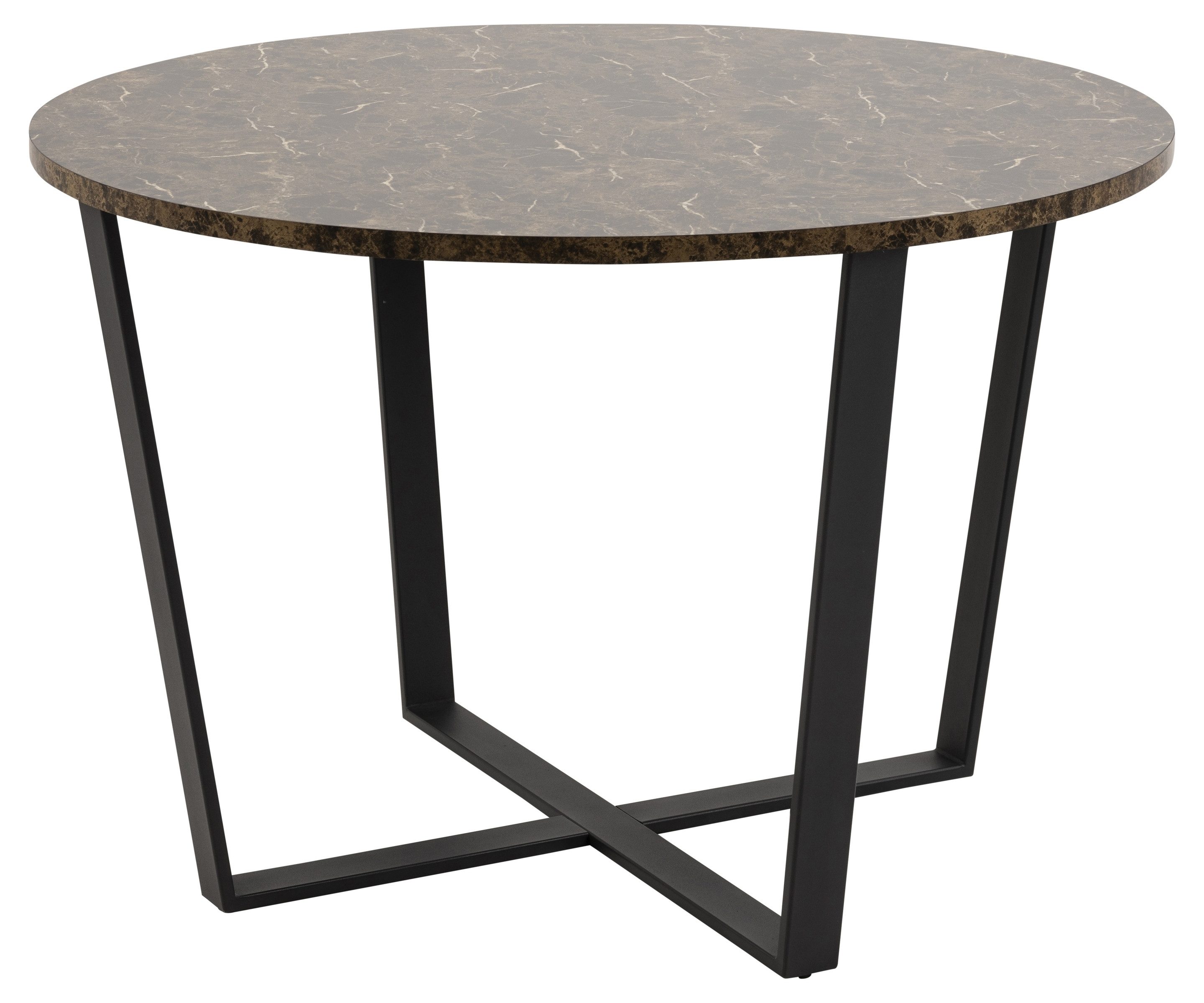 Esstisch in Braun, MDF, Stahl - 110x75x110cm (BxHxT)