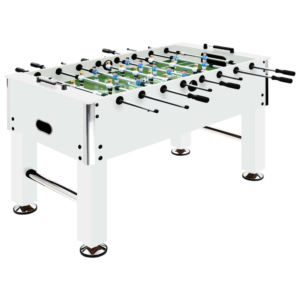 vidaXL Tischfußballspiel Kickertisch Stahl 60 kg 140x74,5x87,5 cm Weiß