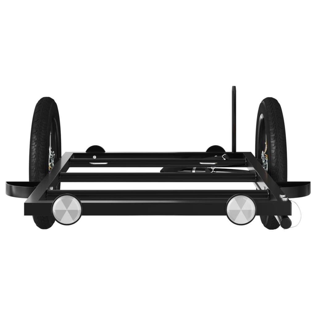 vidaXL bicycle cargo trailer, black, 122x53x28 cm, iron