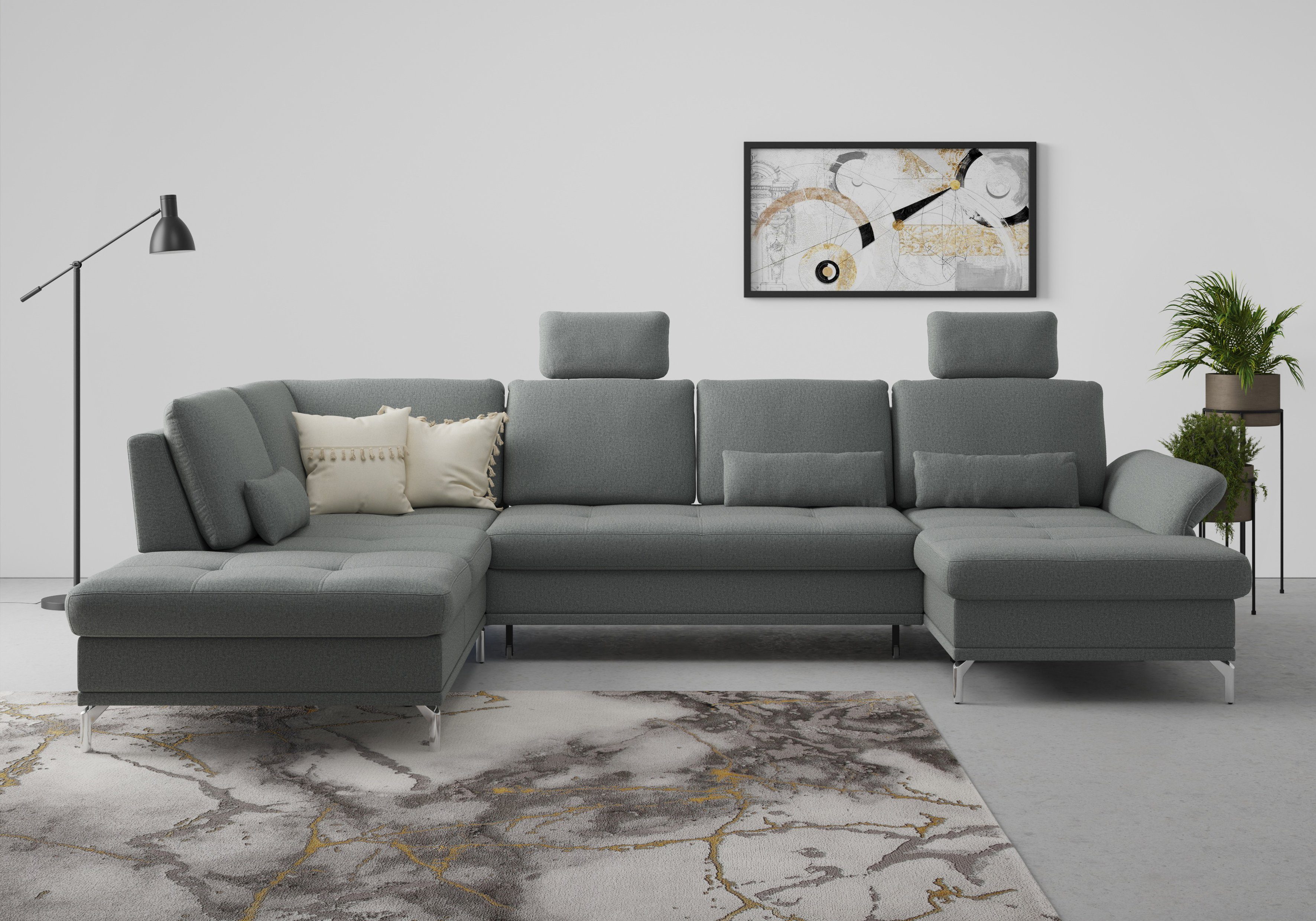 INOSIGN Wohnlandschaft "Palm Beach U-Form" Federkern, mit Sitztiefenverstel günstig online kaufen