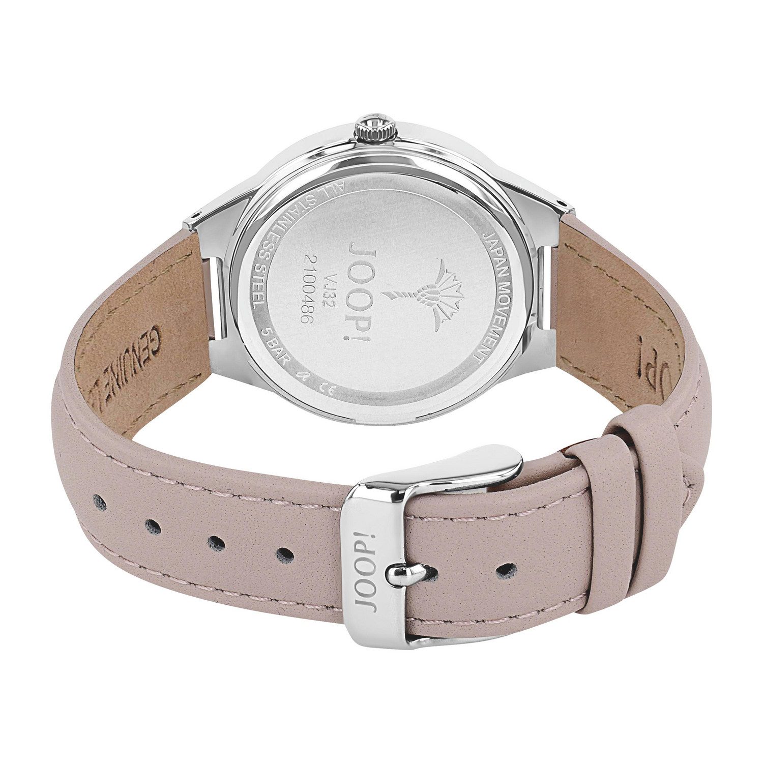 JOOP! Quarzuhr 2100486, Armbanduhr, Damenuhr, Lederarmband, analog, Jahr, Monat