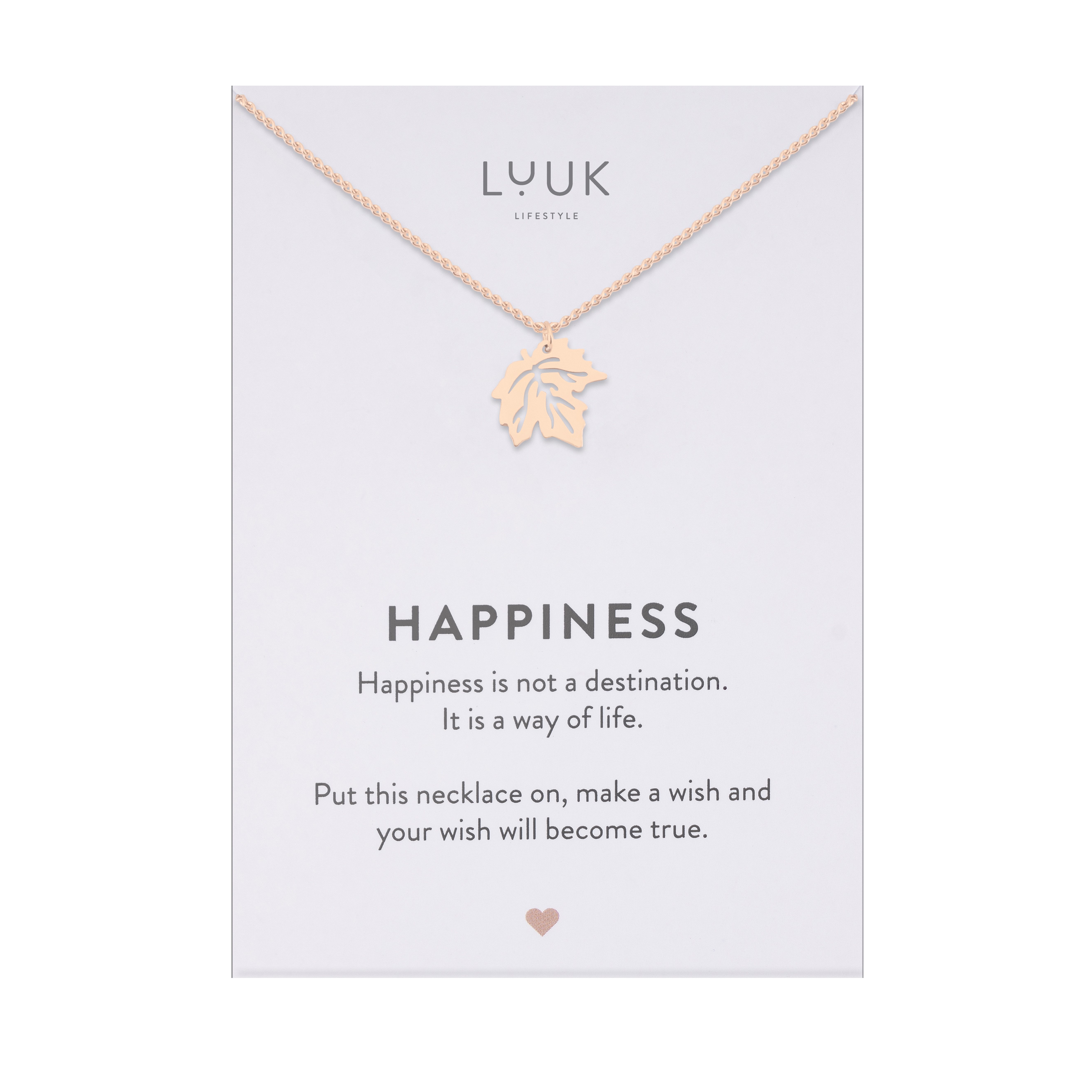 LUUK LIFESTYLE Kette mit Anhänger Ahornblatt, wasserfeste Blatt Halskette