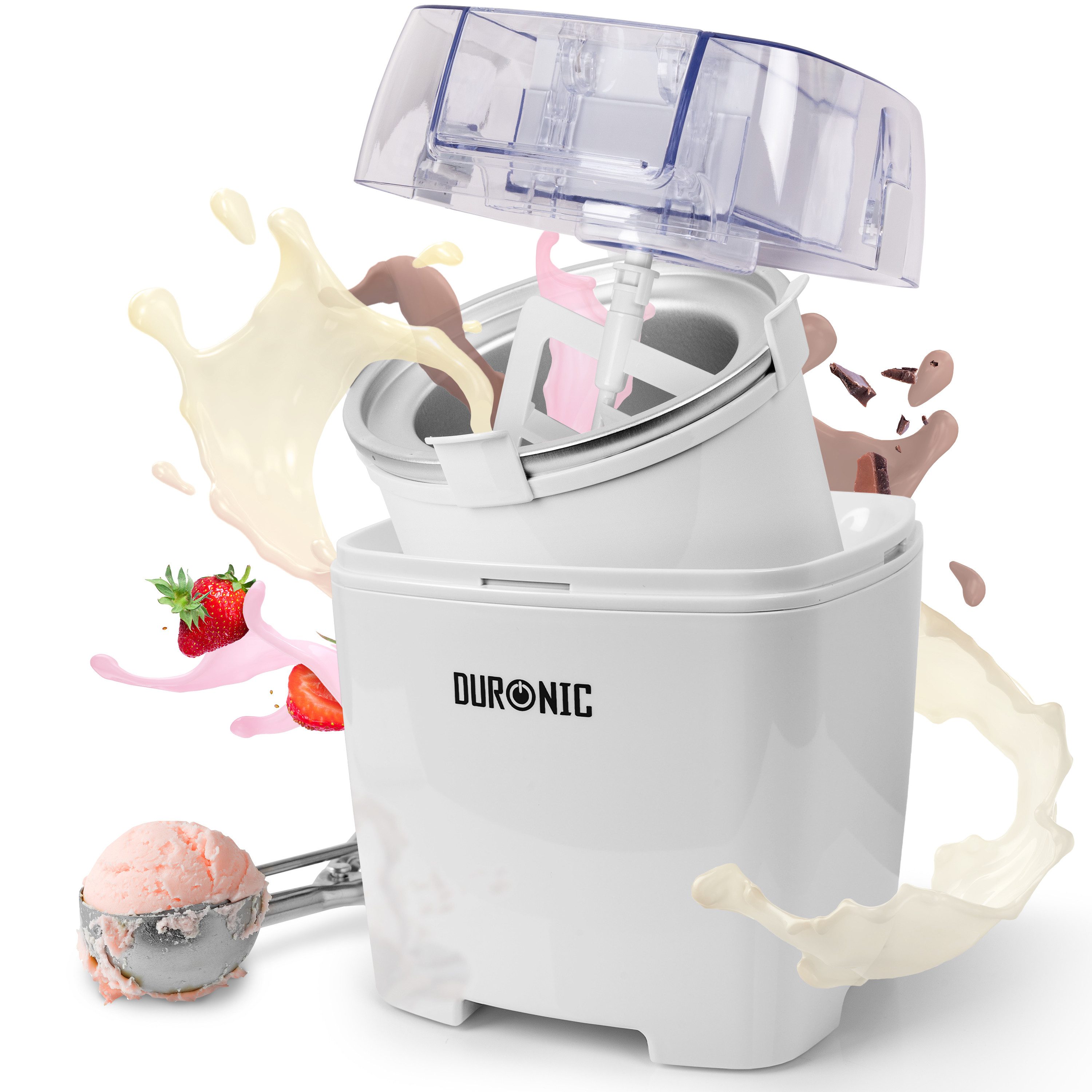 Duronic Eismaschine, IM540 Eismaschine, Gefrierbehälter mit 1,5 L Fassungsvermögen