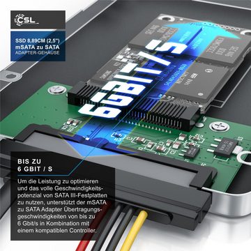 CSL Festplatten-Gehäuse, SSD 8,89cm (2,5) mSATA zu SATA Adapter, max. 7mm Einbauhöhe