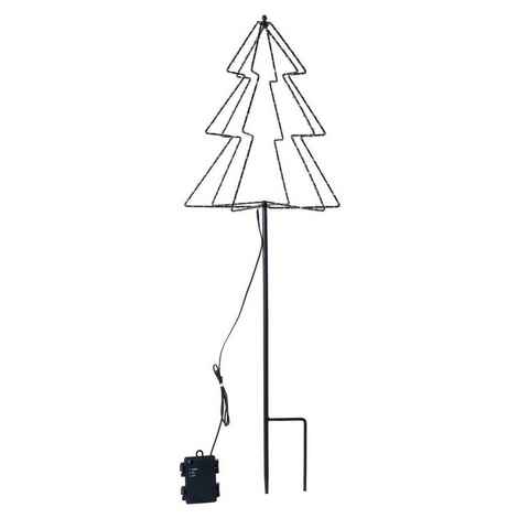 Meinposten LED-Lichterkette LED Gartenstecker Tannenbaum Weihnachtsbeleuchtung warmweiß, 6-Stunden-Timer