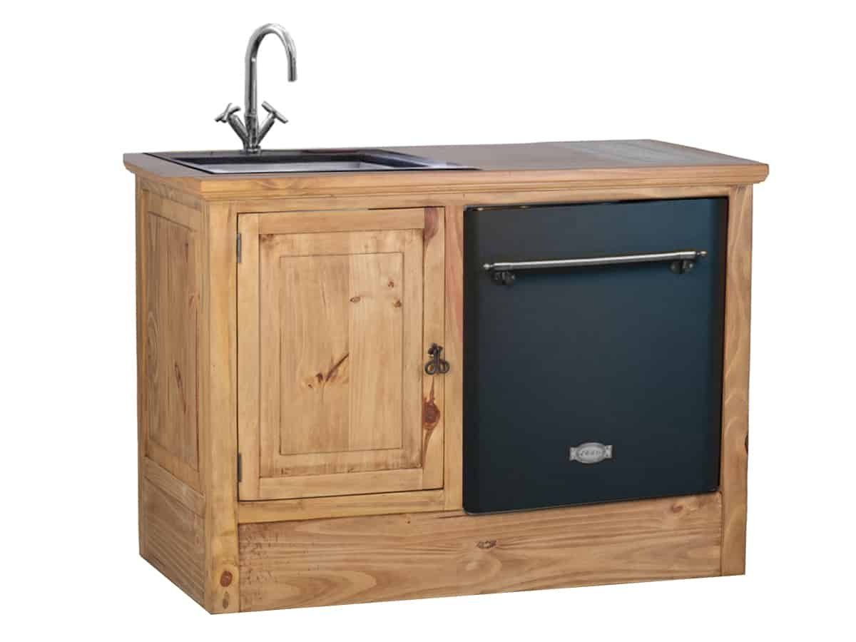 MiaMöbel Spülenschrank Mexico aus massivem Pinienholz Honig