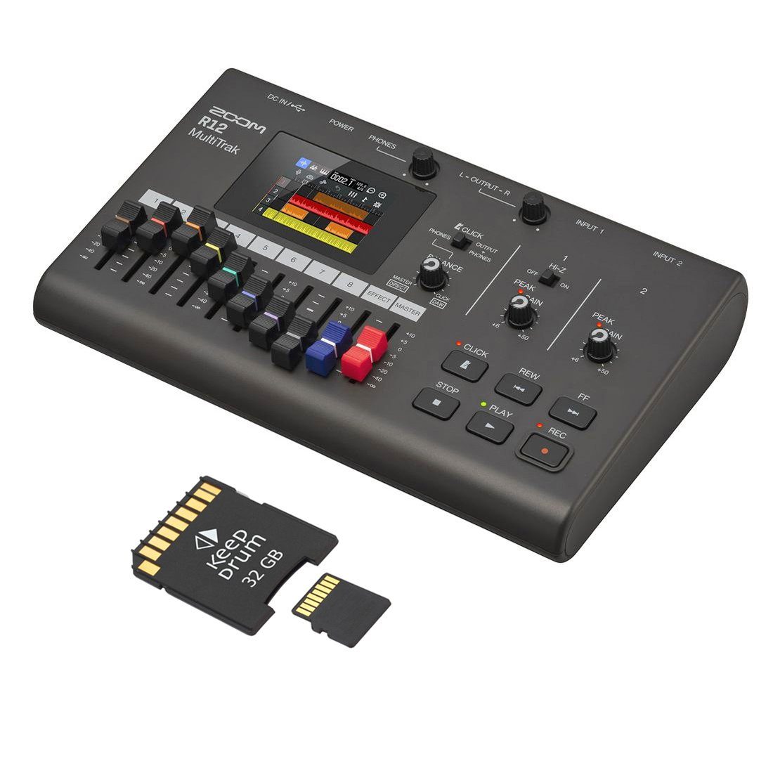 Zoom R12 Mehrspur-Recorder mit Speicherkarte Digitales Aufnahmegerät