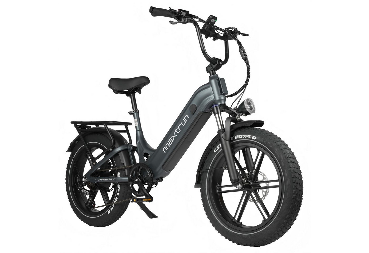Vankel E-Bike Cityrad Camel E-Fahrrad Damen u. Herren 864WH Pedelec, 48V 18AH 120 km, Kettenschaltung, Heckmotor, 864 Wh, (Beleuchtungsset mit Batterieladegerät, Batterieschlüssel, Werkzeug), Fatbike E-Bikes 250W, 120km Reichweite, 20×4.0" Reifen