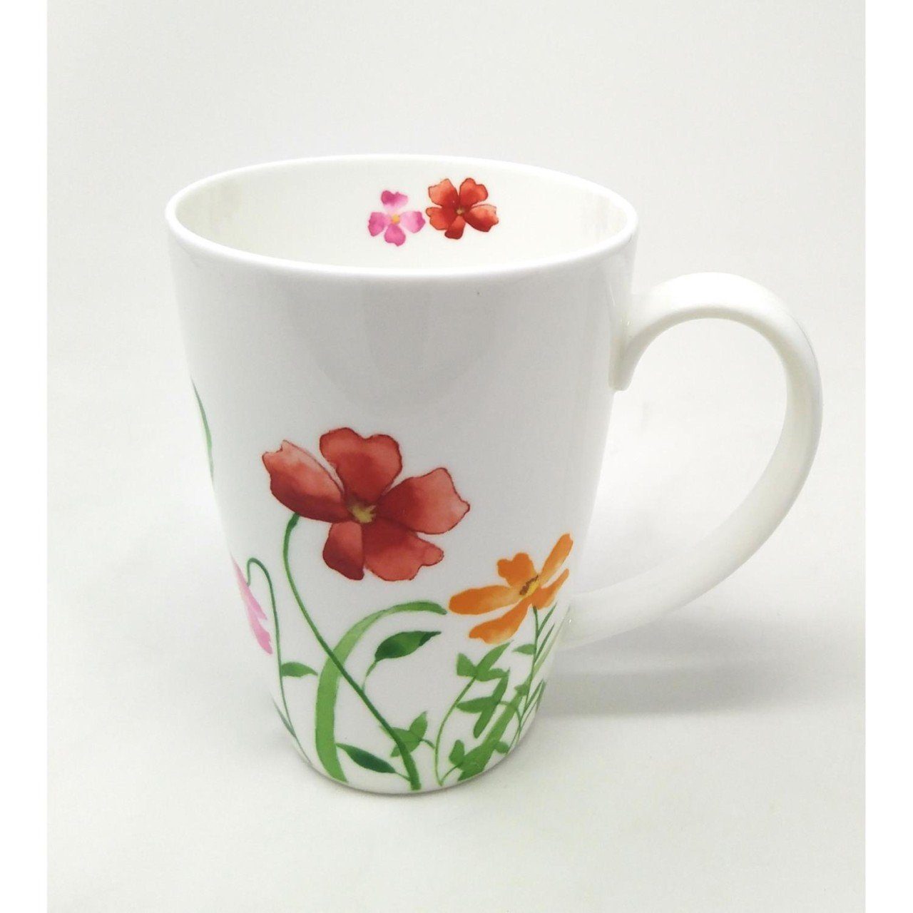 TeaLogic Tasse Blumen, Porzellan, Weiß L:14cm B:10cm H:13.5cm D:10cm Porzellan