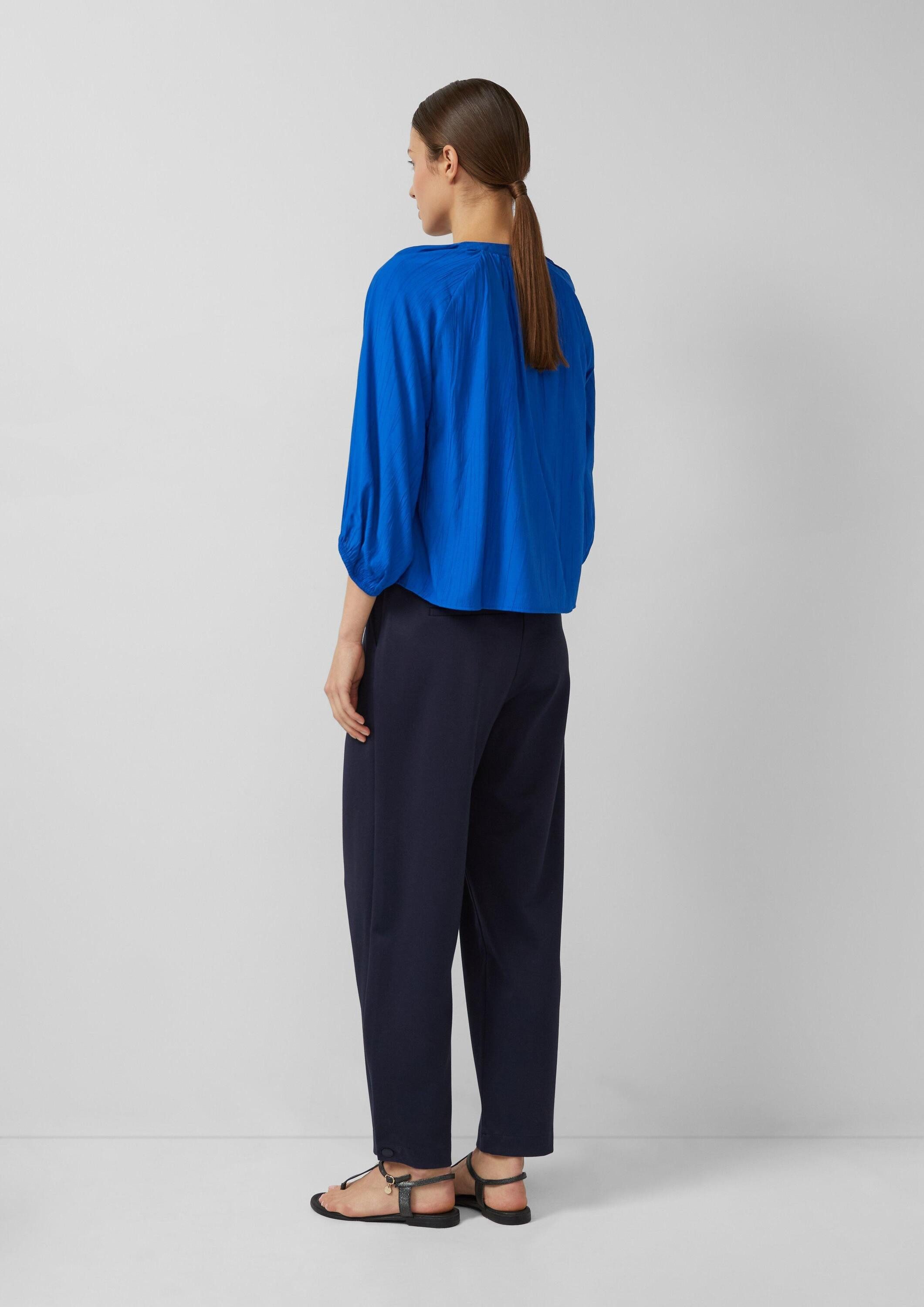 s.Oliver Kurzarmbluse Bluse Strukturierte Bluse mit weitem Ärmel
