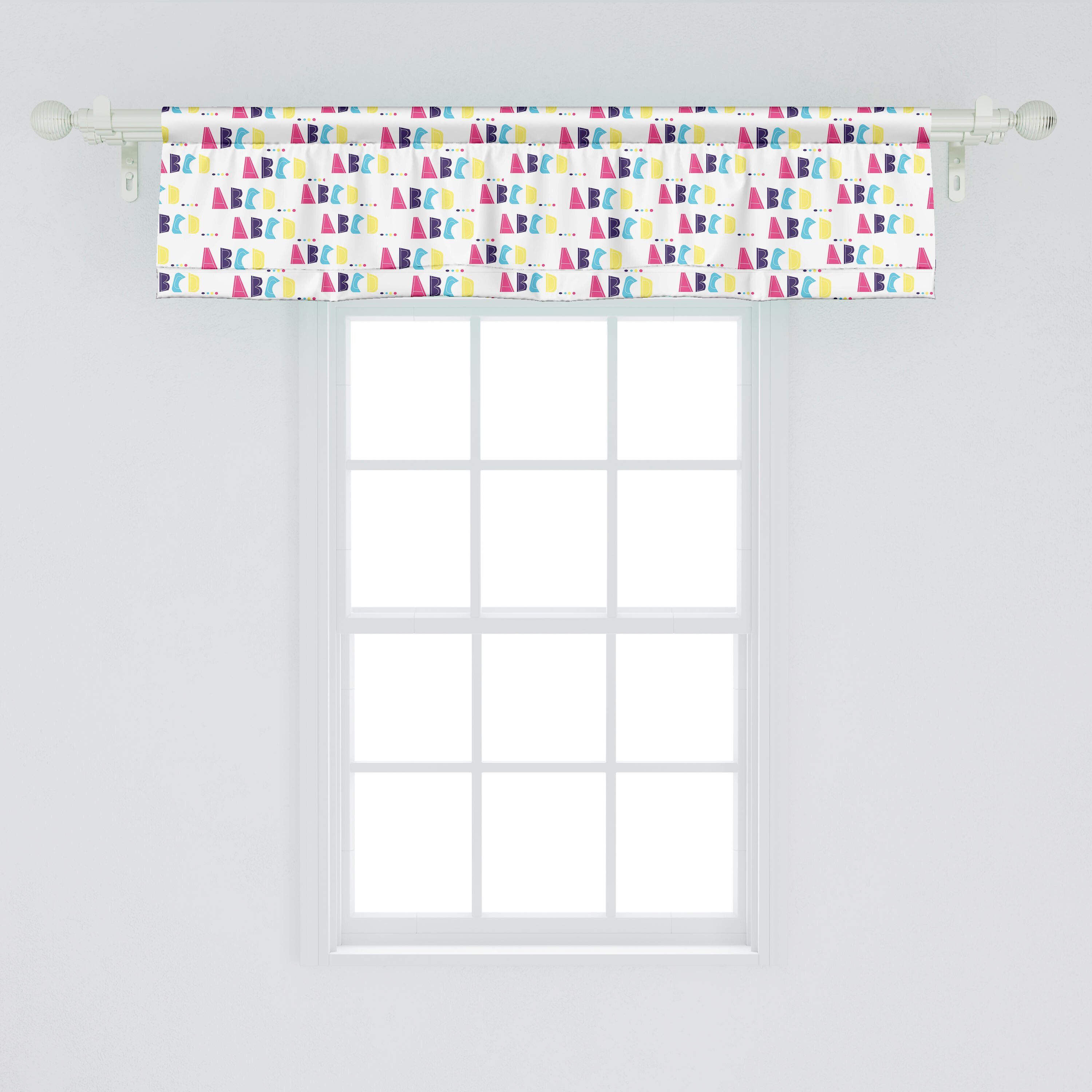 Scheibengardine Vorhang Volant für Microfaser, B D Küche A Stangentasche, Bunte Abakuhaus, C Letters Alphabet Schlafzimmer mit Dekor