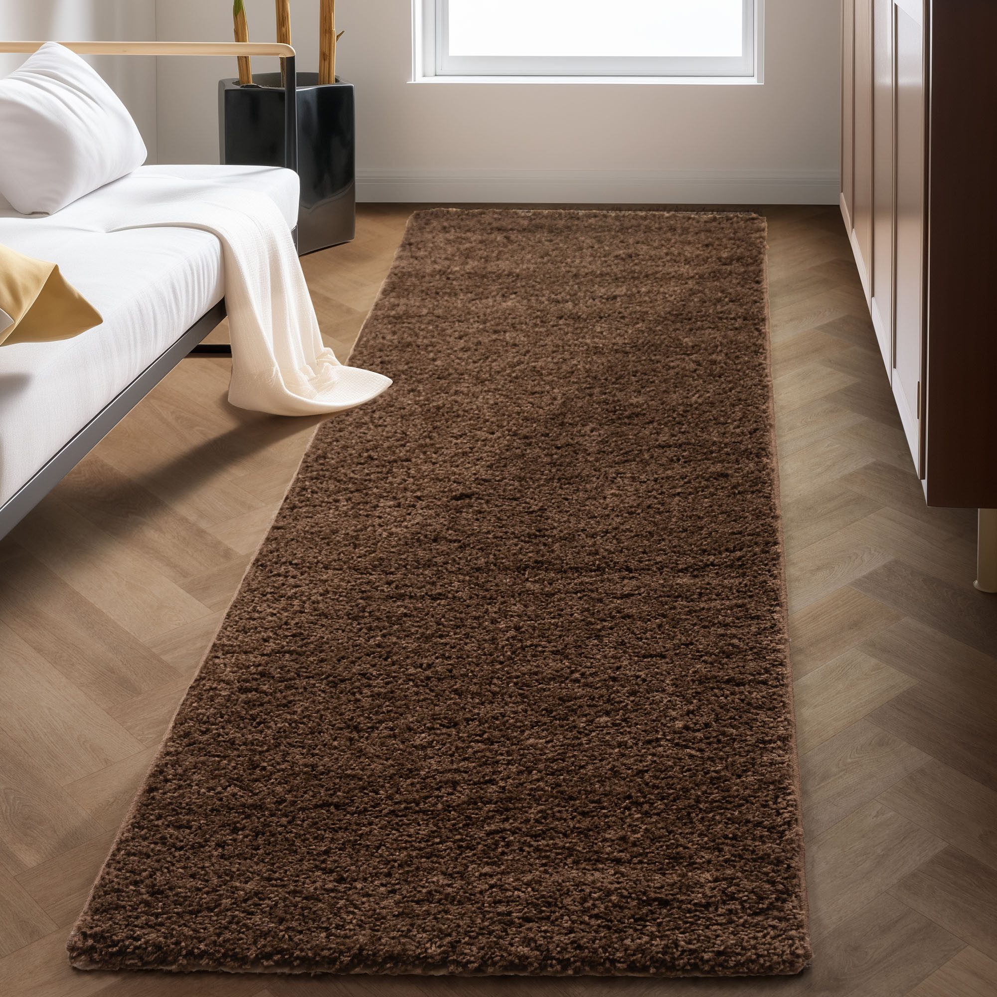 Carpettex Hochflor-Teppich Unicolor - Einfarbig, Läufer, Höhe: 30 mm, Einfa günstig online kaufen