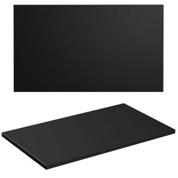 Lomadox Badmöbel-Set ADELAIDE-56-BLACK, (Spar-Set, 3-St), schwarz matt gerillte Front 130/200/46,5 cm