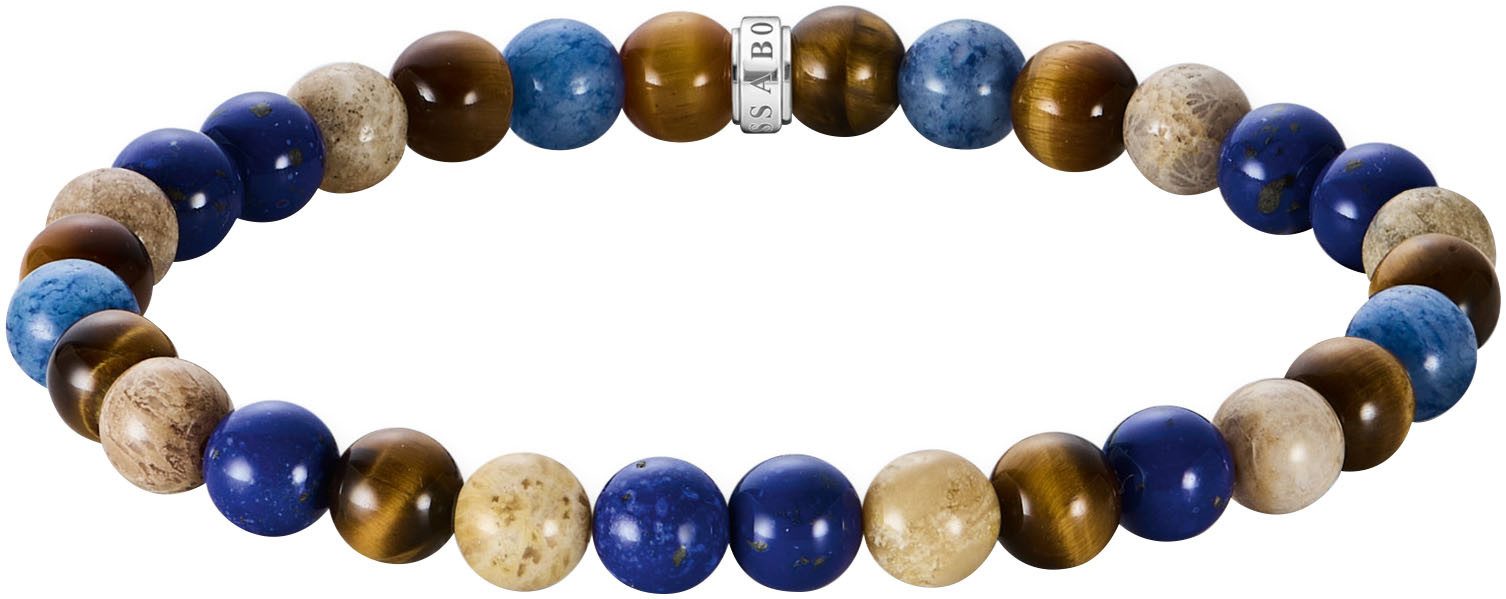 THOMAS SABO Armband Bead Armband, mit Dumortierit, Tigerauge, Lapislazuli-Imitat, Jaspis