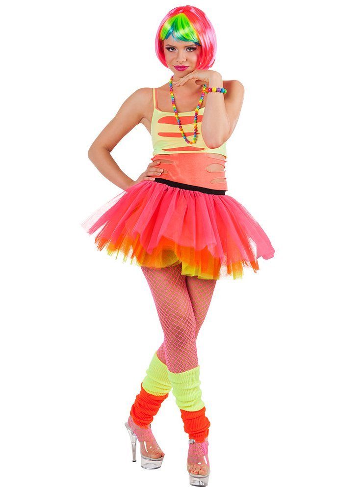 Boland Kostüm Retro-Beinstulpen neon-orange, Für warme Knöchel und einen heißen Look: 80er Retro Stulpen