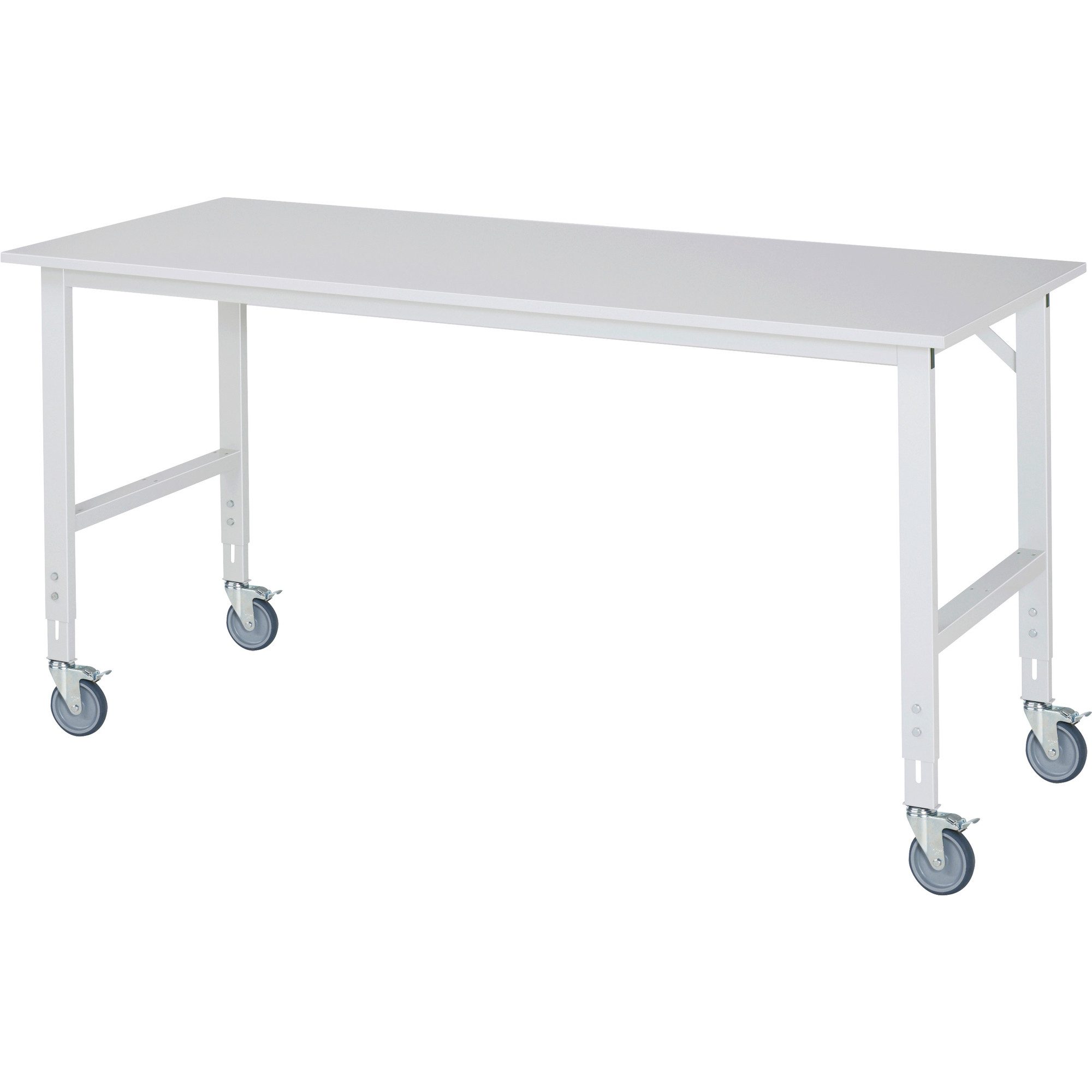 RAU Werkbank Arbeitstisch 2000x800x910-1230 fahrbar M-Platte 22mm lichtgrau