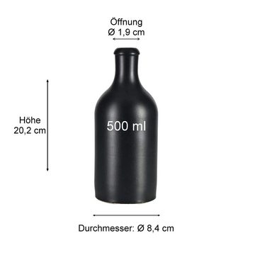 mikken Ölspender Ölflasche Keramik 500 ml mit Ausgießer aus Steingut, Ausgießer mit patentiertem Tropfen-Rückfluss-System - made in Germany