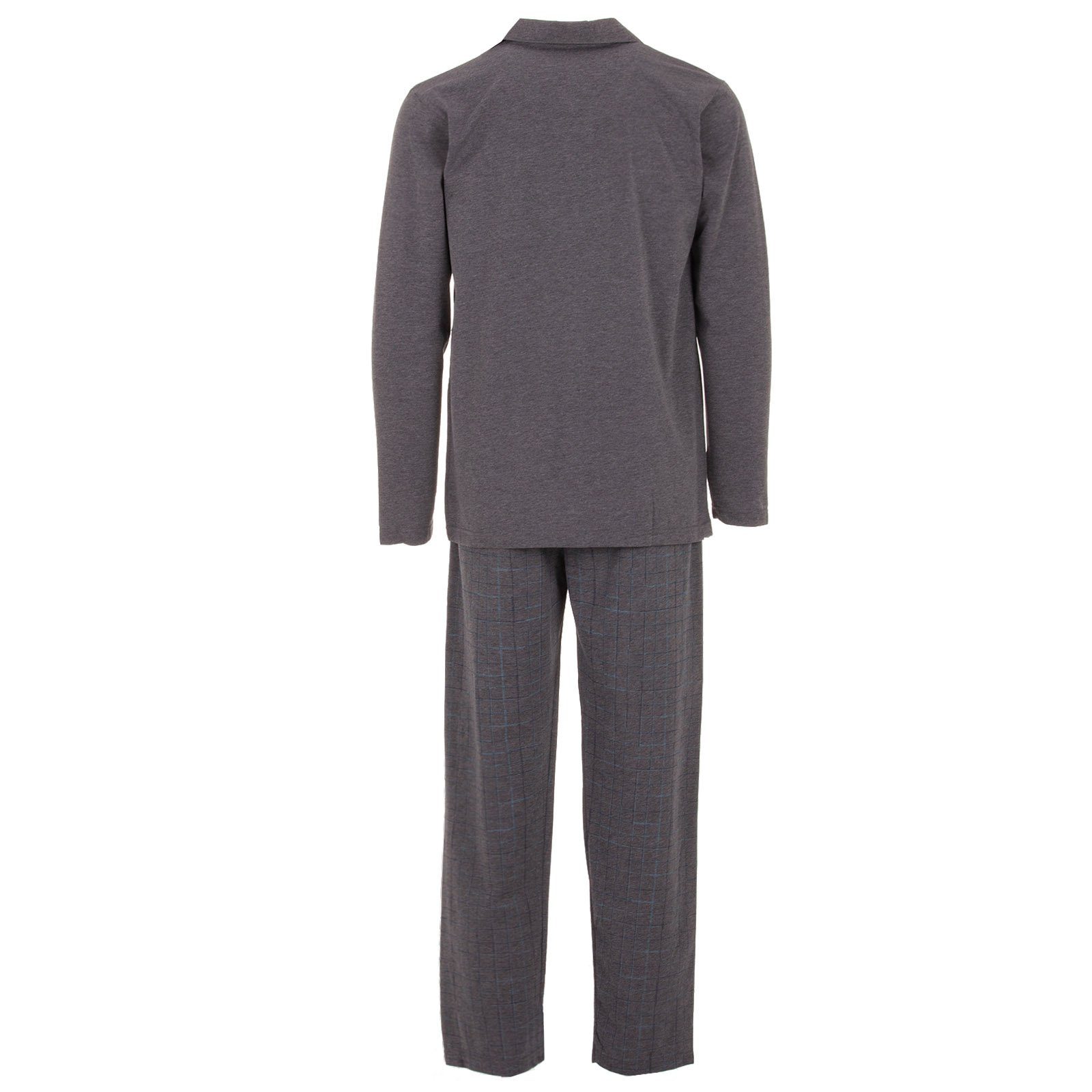 Henry Set Langarm Schlafanzug - grau Pyjama Terre Uni