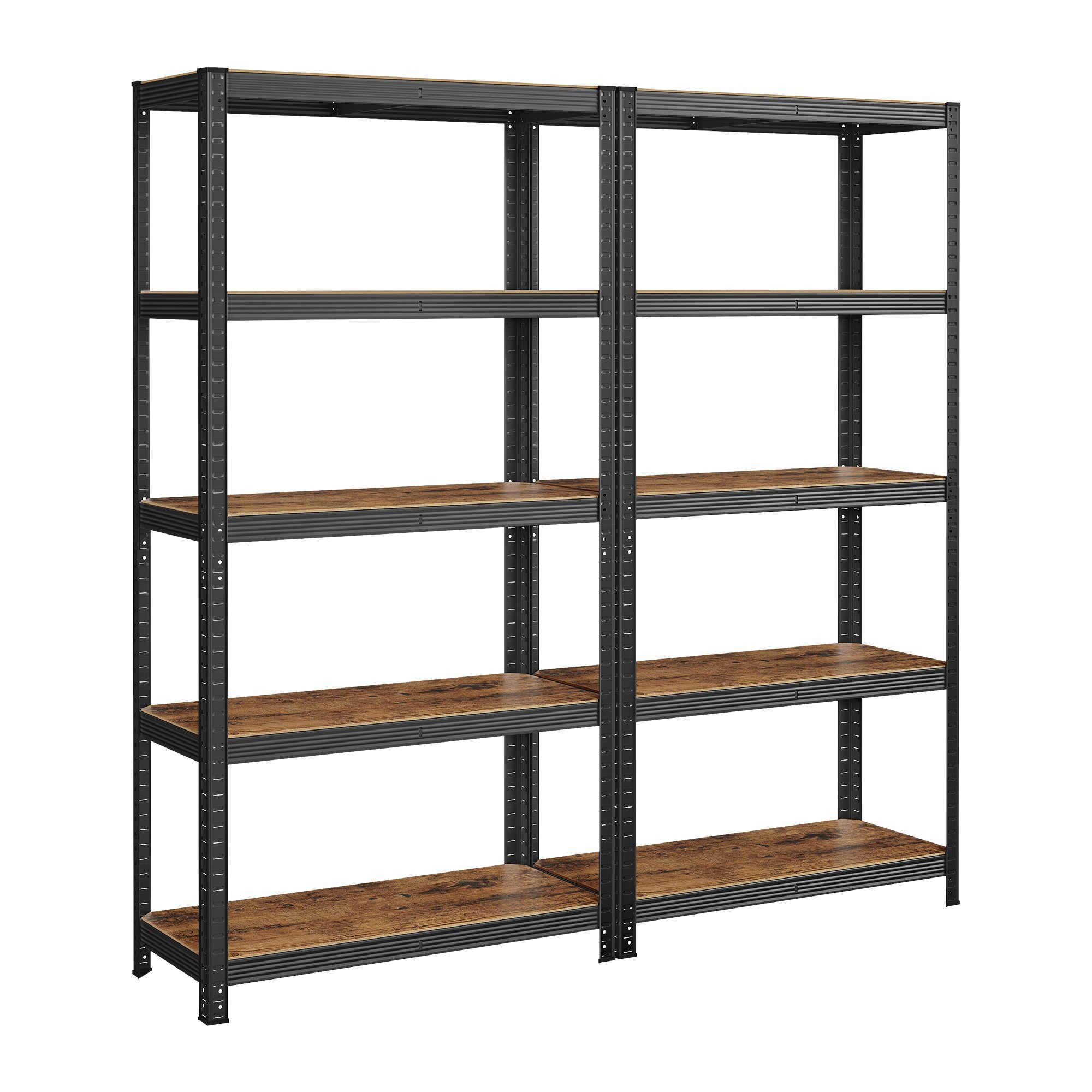 SONGMICS Standregal Bücherregale, 2-tlg., Bücherregale, Küchenregale,5 Ablagen, verstellbar, 40 x 90 x 180 cm