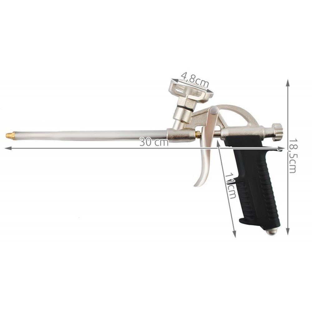 ISO TRADE Bauschaumpistole Pistole für Baumschaum, 1,00 l/min, Bauschaum Pistole, 1-tlg., Dosierbar Metallkorpus Kunststoffgriff, Leicht Praktisch Akzeptabel